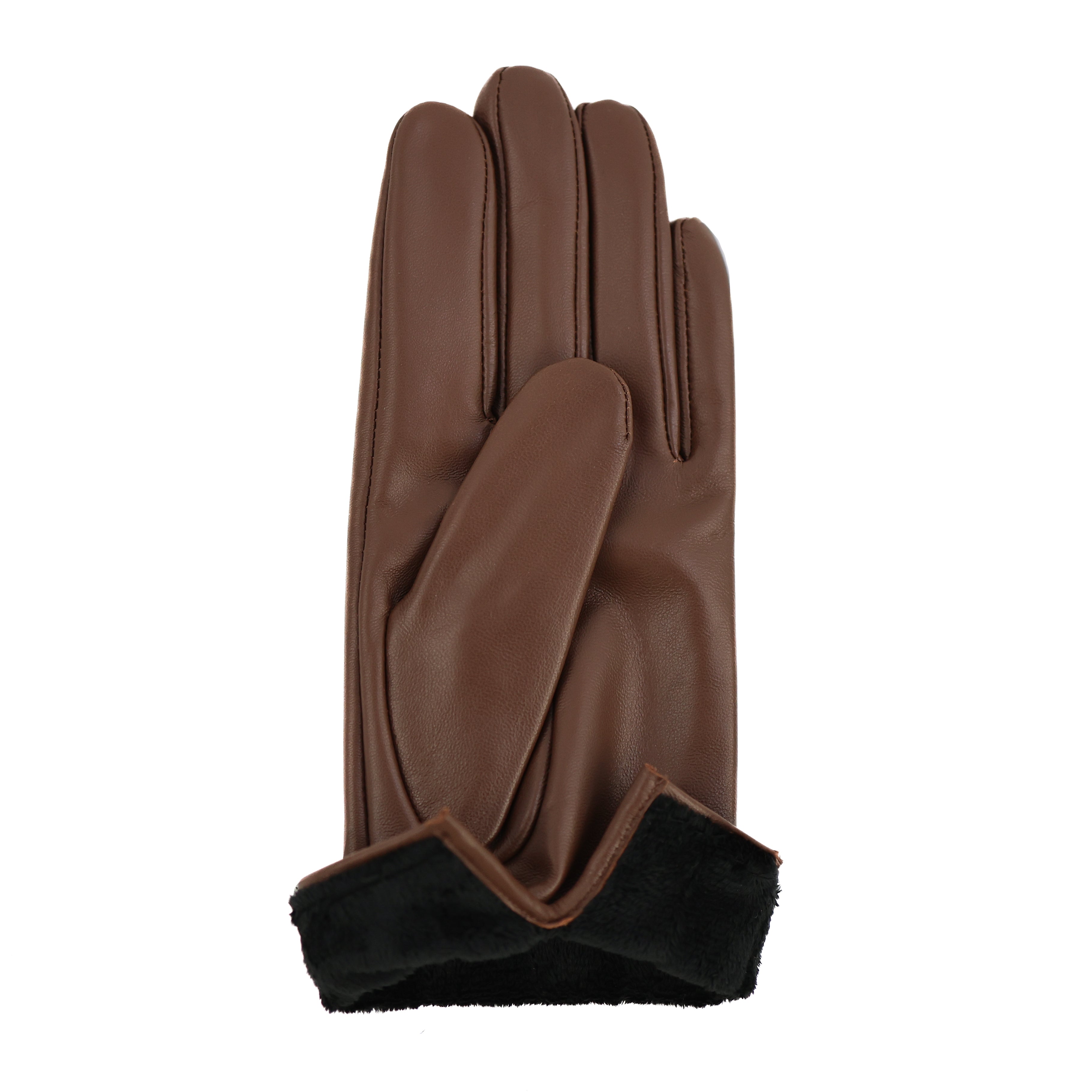 Leather women's gloves 'Claudia' cognac
