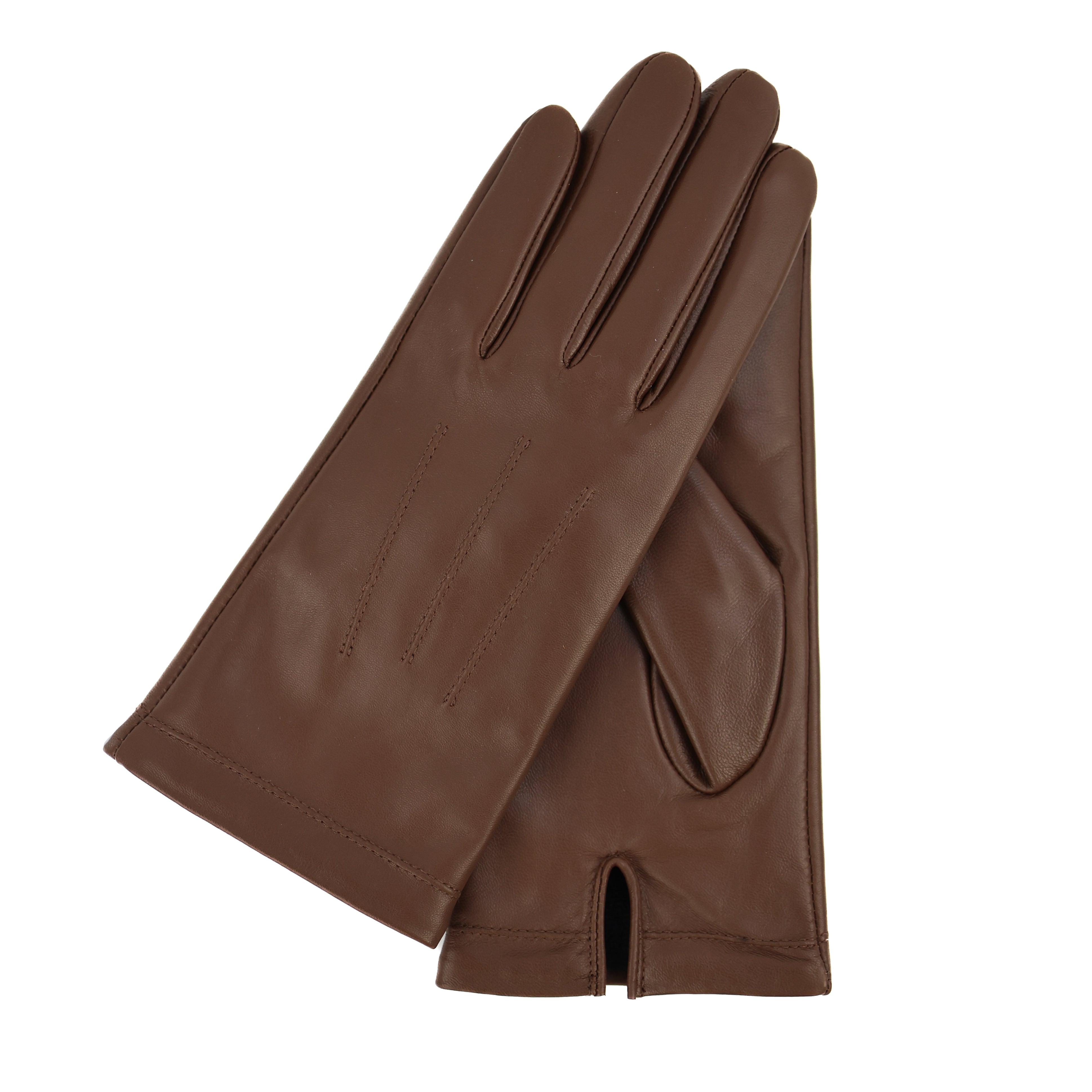 Leather women's gloves 'Claudia' cognac