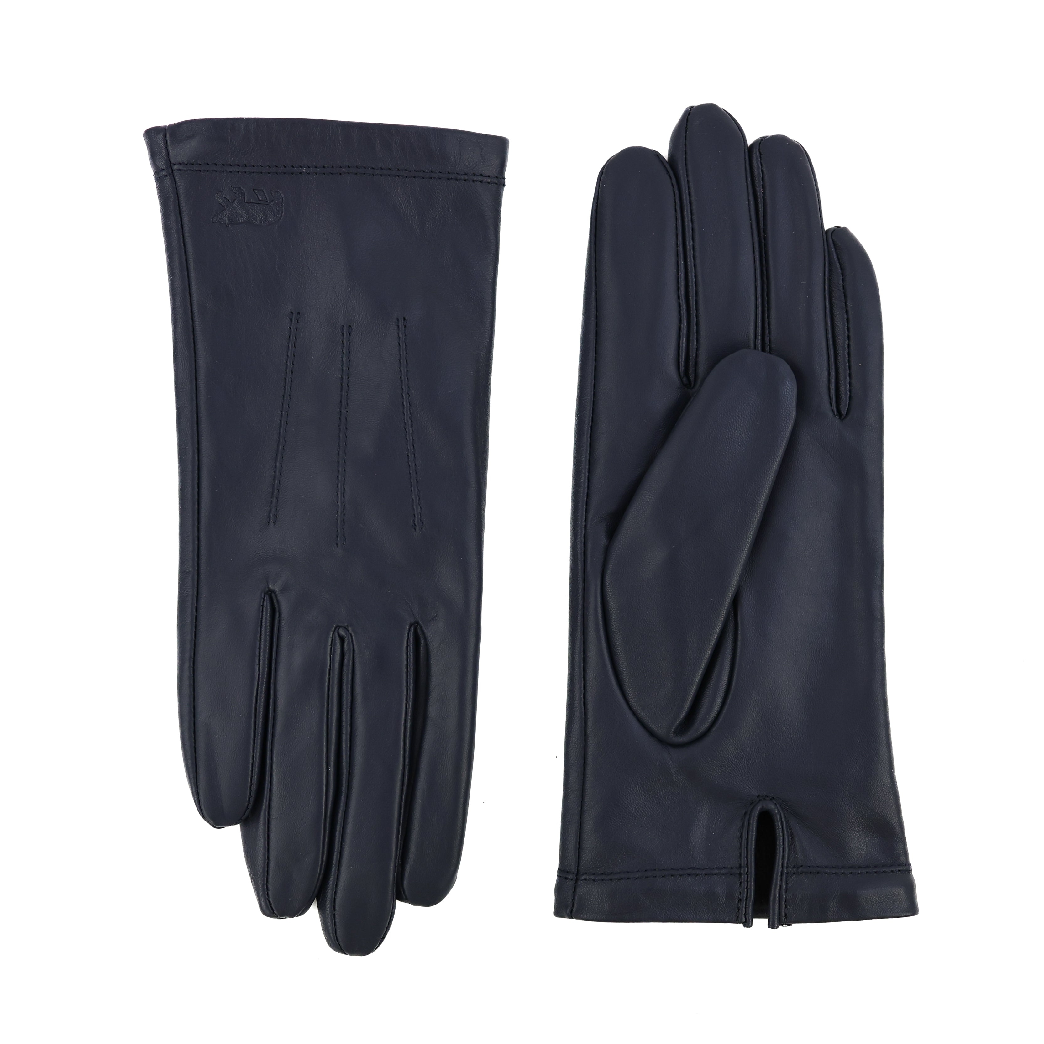Leather women's gloves 'Claudia' navy