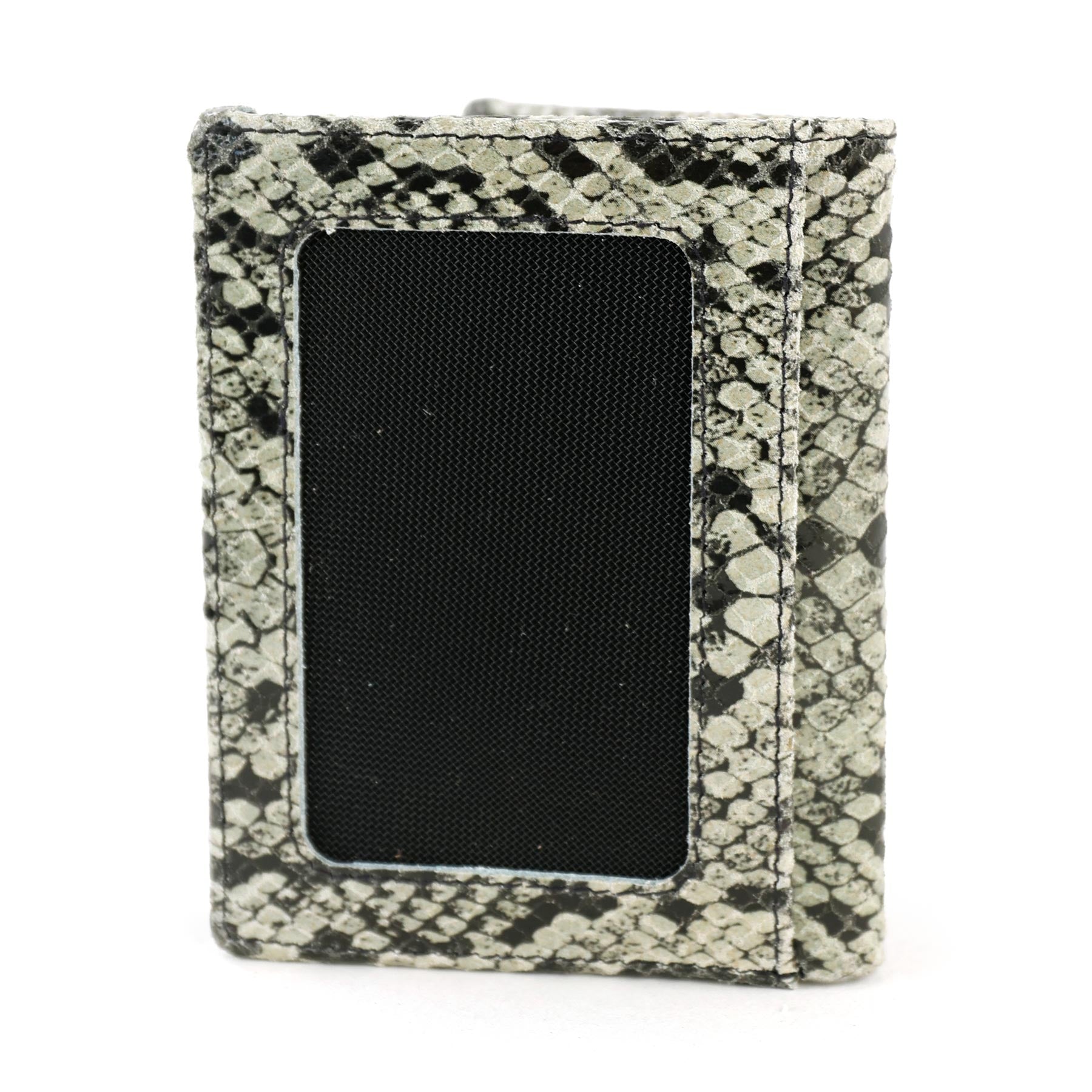 Card holder with banknote compartment 'Cas' snake grey