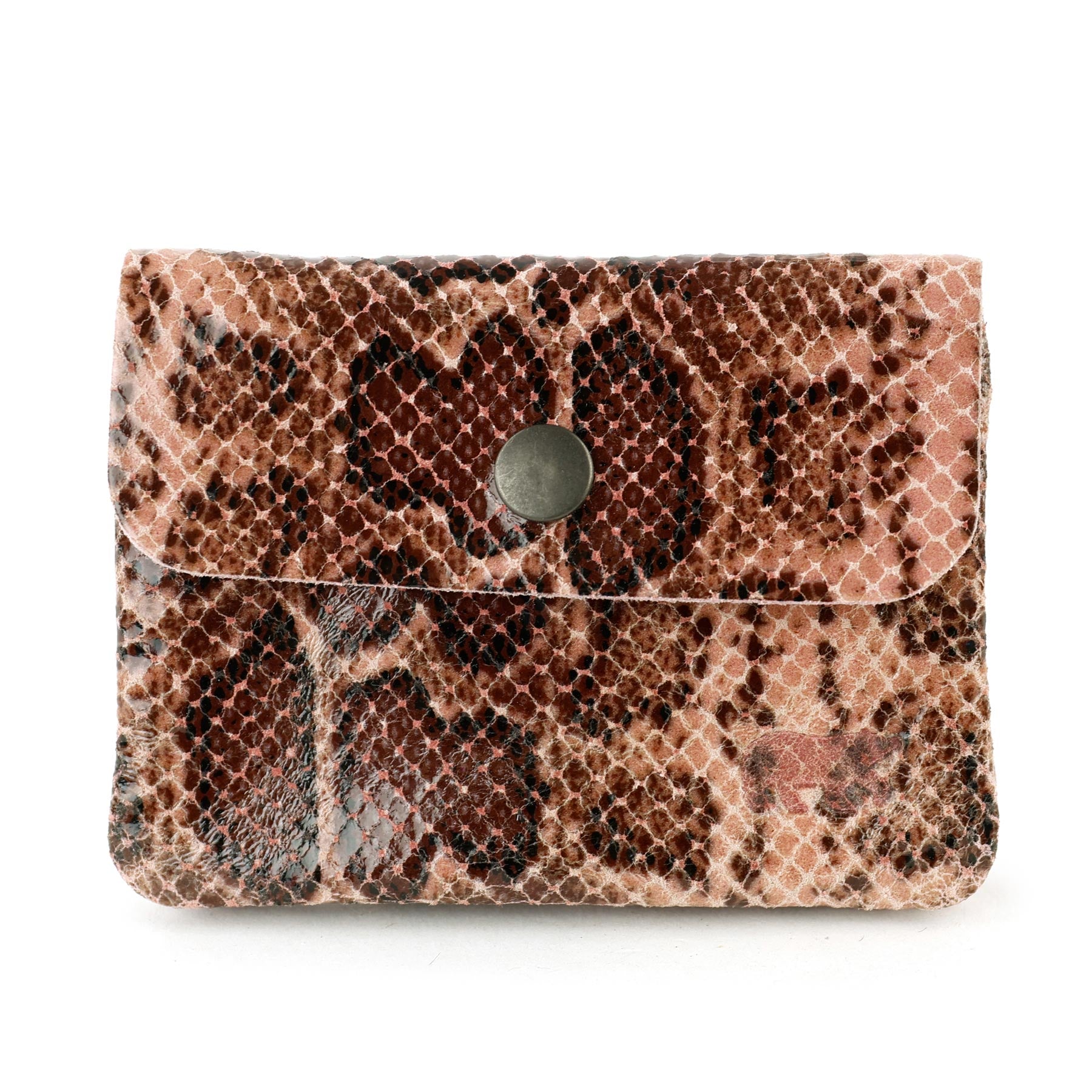 Portemonneetje 'Pietje' snake pink