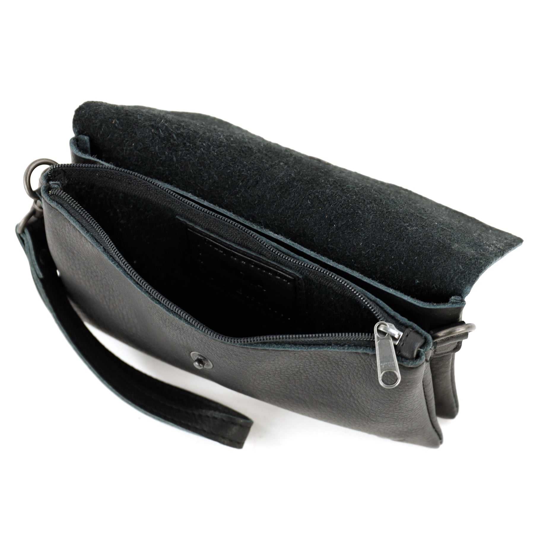 Clutch/Mini schoudertasje 'Lydia' zwart