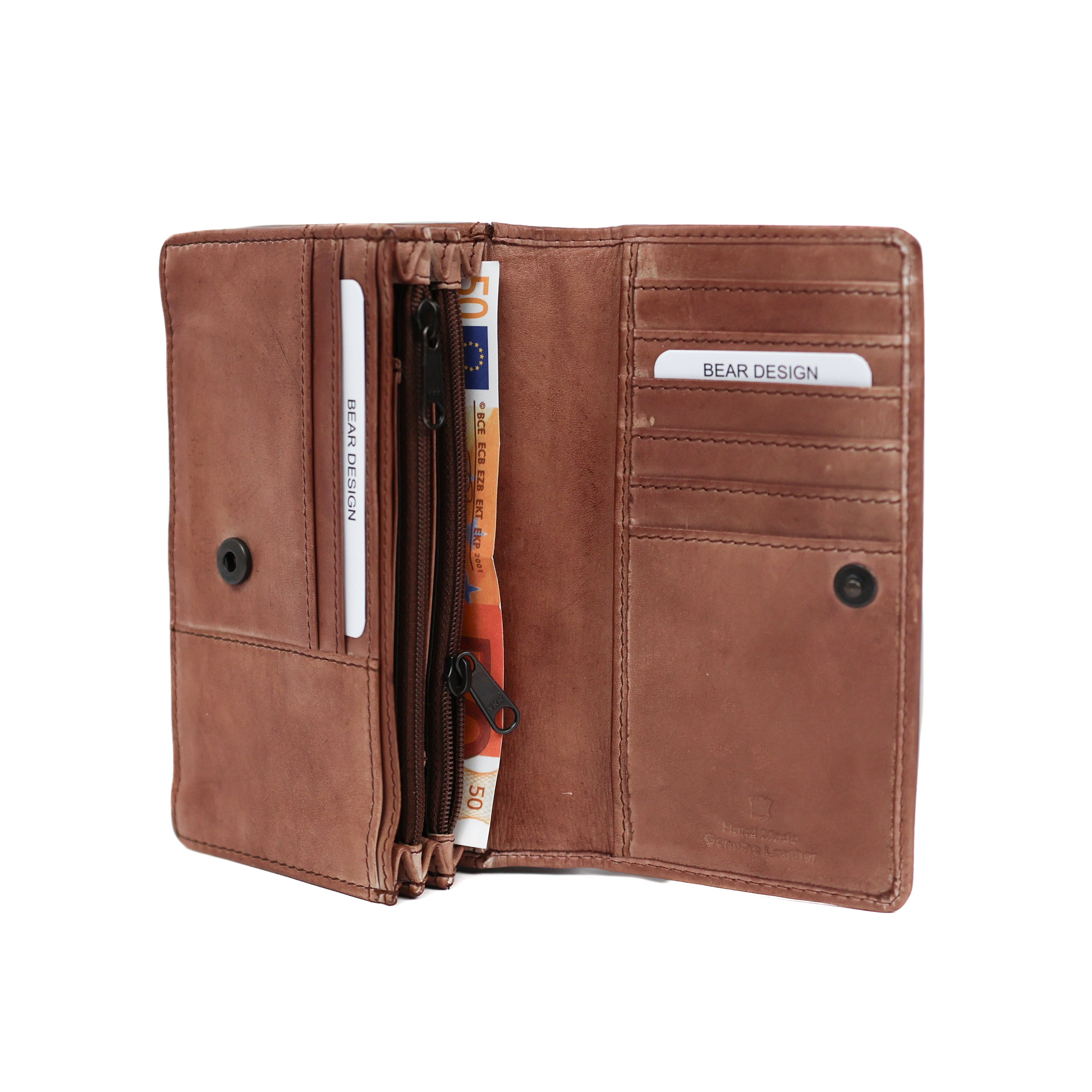 'Emma' pewter flap wallet