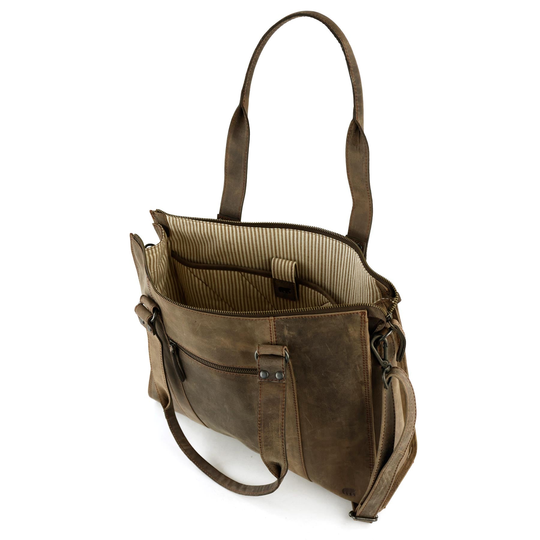 Hand-/schoudertas met laptop vak 15.6” 'Mea' bruin