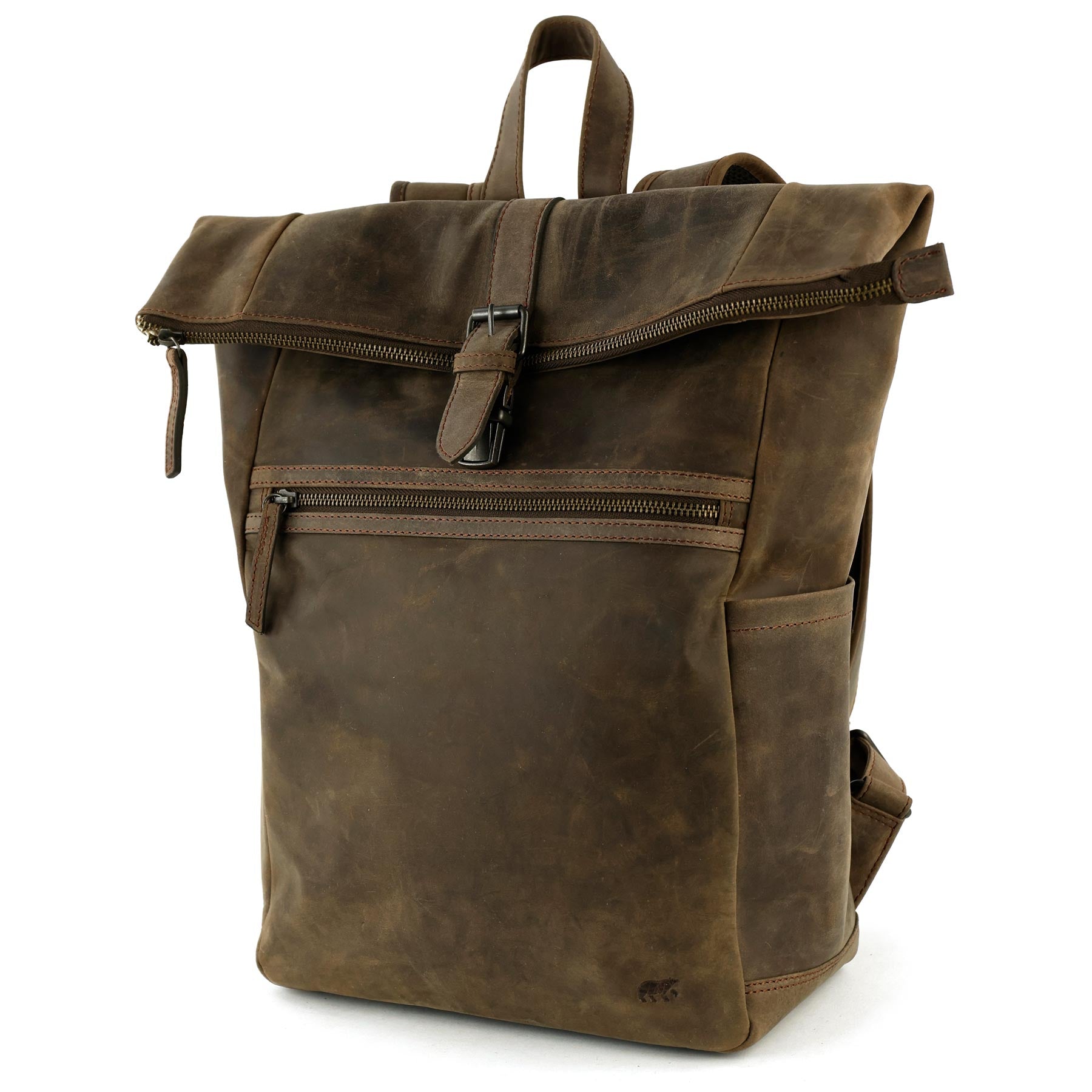 Rolltop rugzak 14” 'Rick' bruin