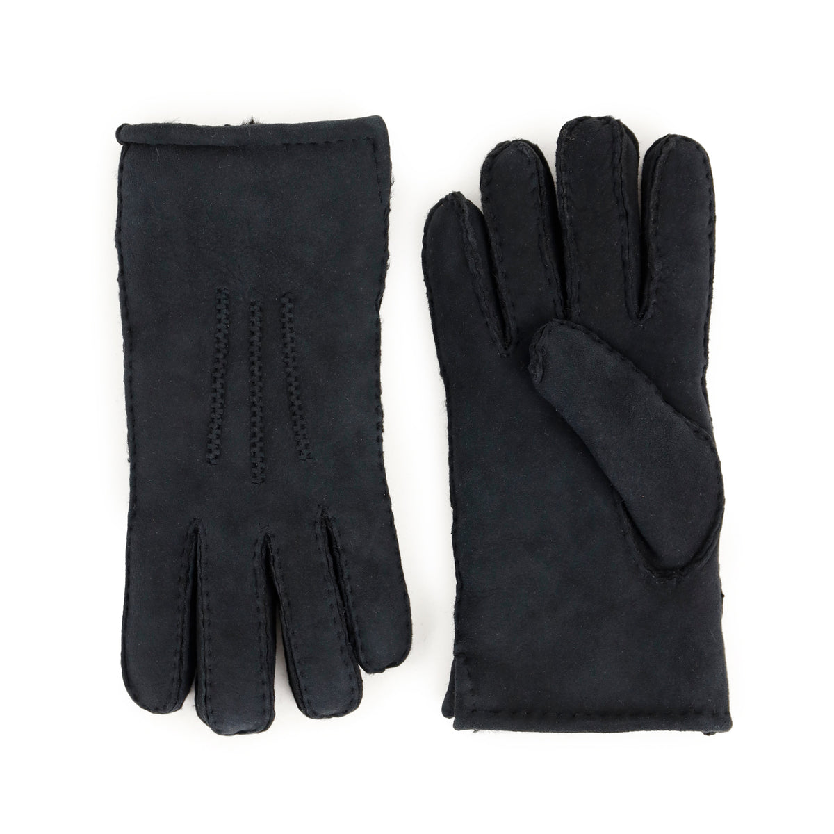 'Victor' men's sheep wool gloves black