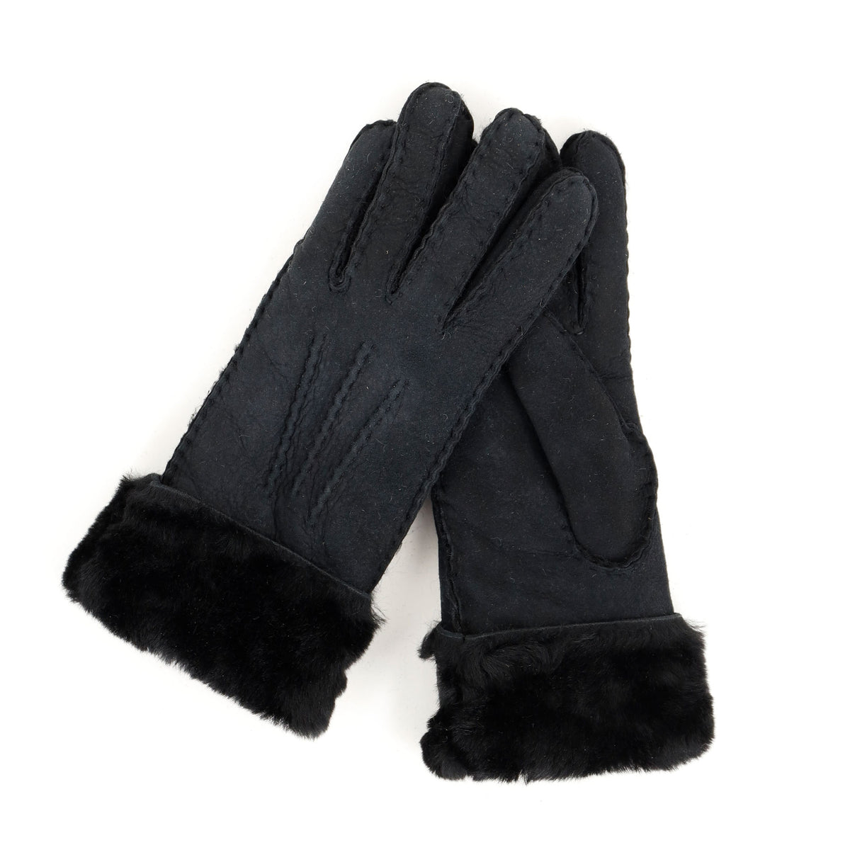 Schapenwollen dames handschoenen 'Elise' zwart