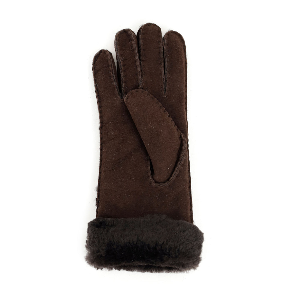 Schapenwollen dames handschoenen 'Elise' donkerbruin