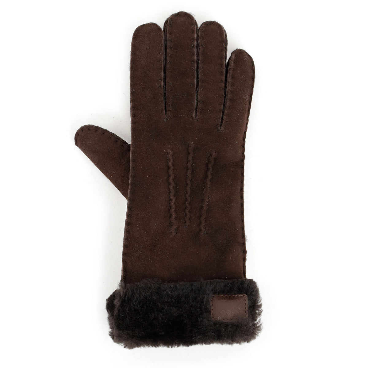 Schapenwollen dames handschoenen 'Elise' donkerbruin