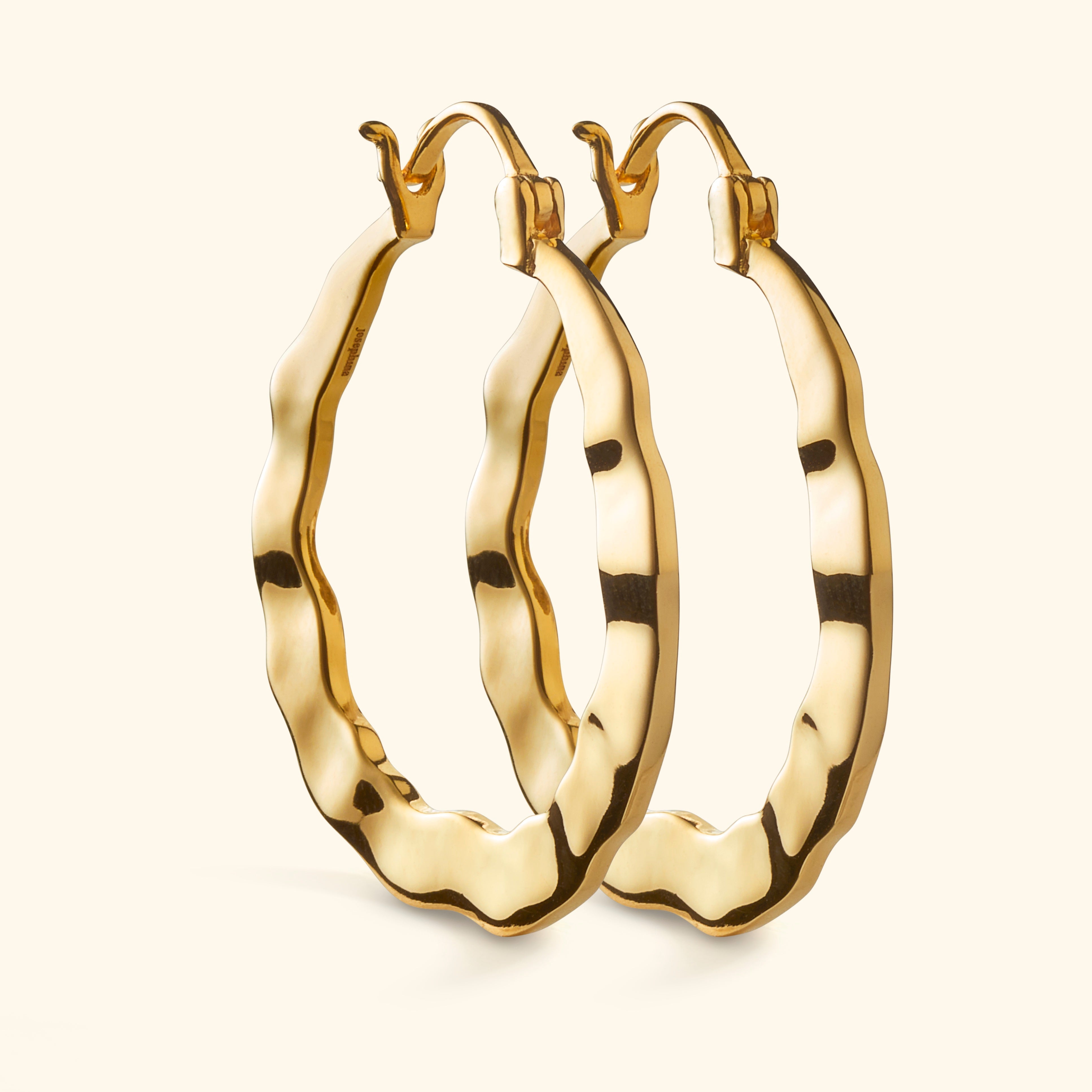 Dancing Hammered Hoops (30mm)