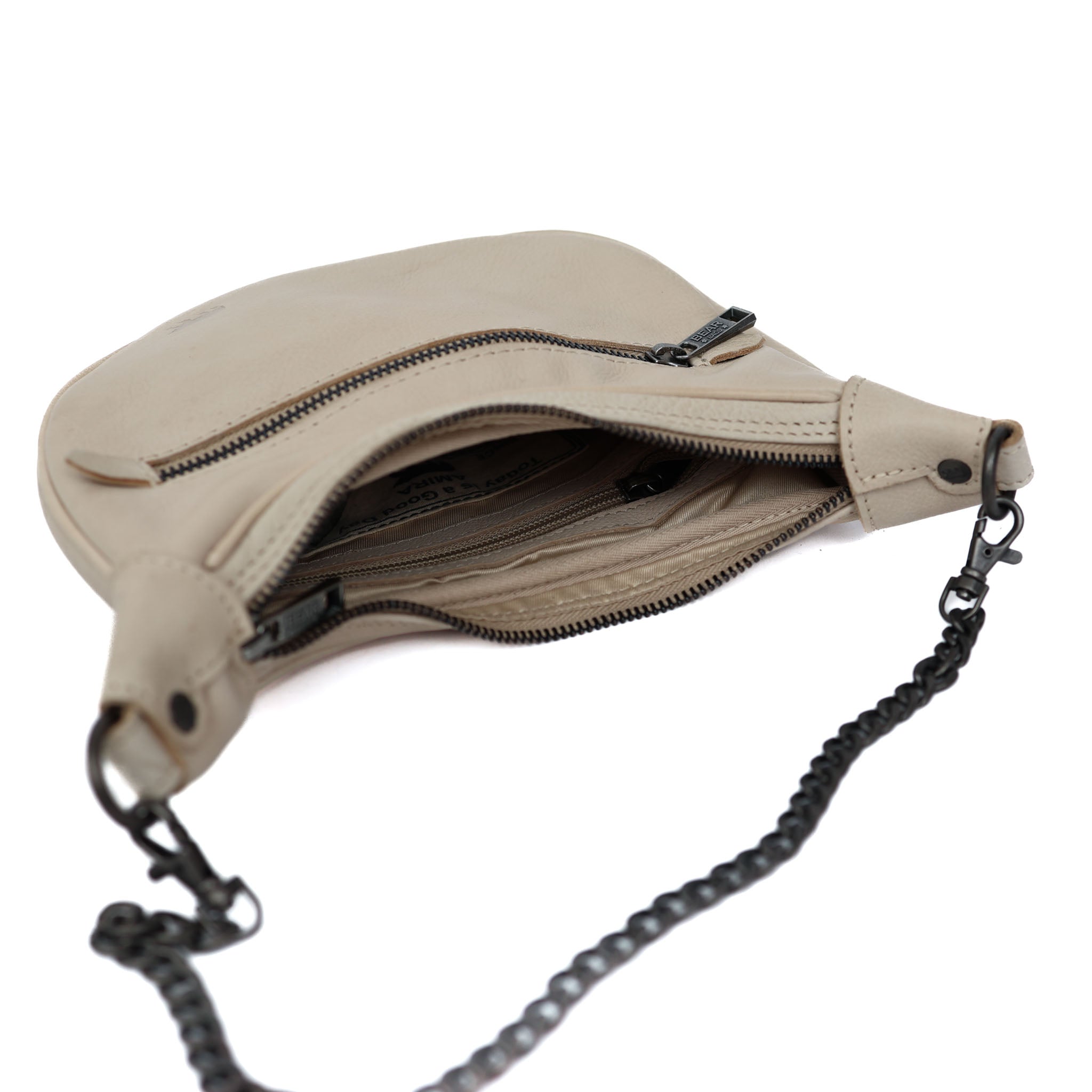 Hand/shoulderbag with chain 'Amira' feather
