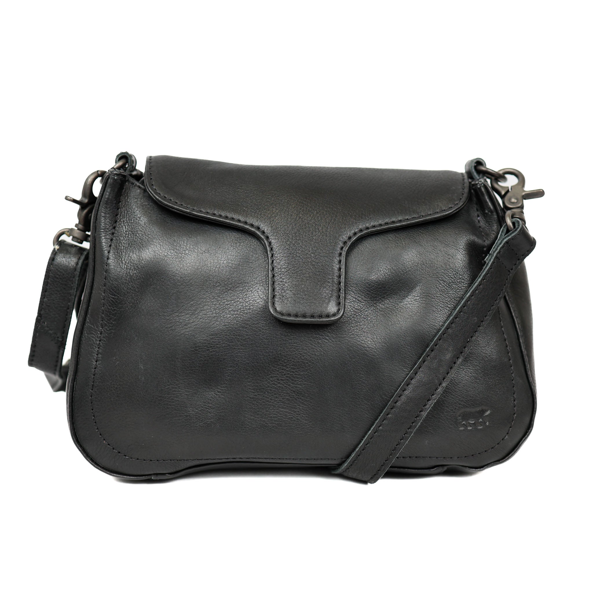 Hand/shoulderbag with flap 'Fenna' black