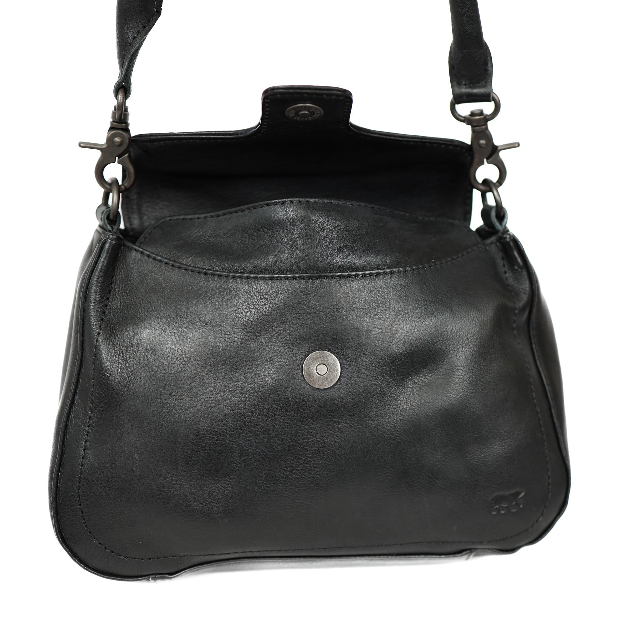 Hand/shoulderbag with flap 'Fenna' black