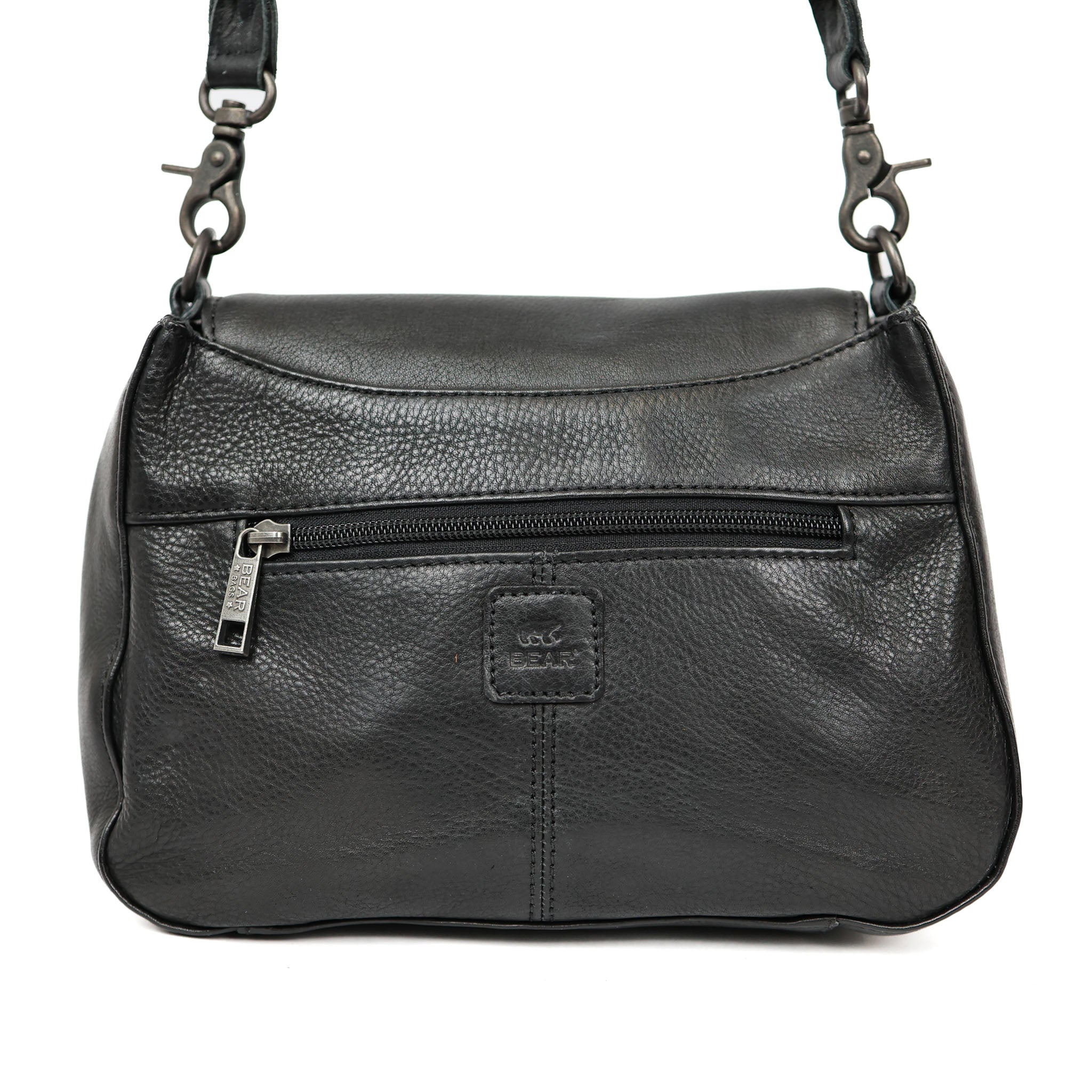 Hand/shoulderbag with flap 'Fenna' black