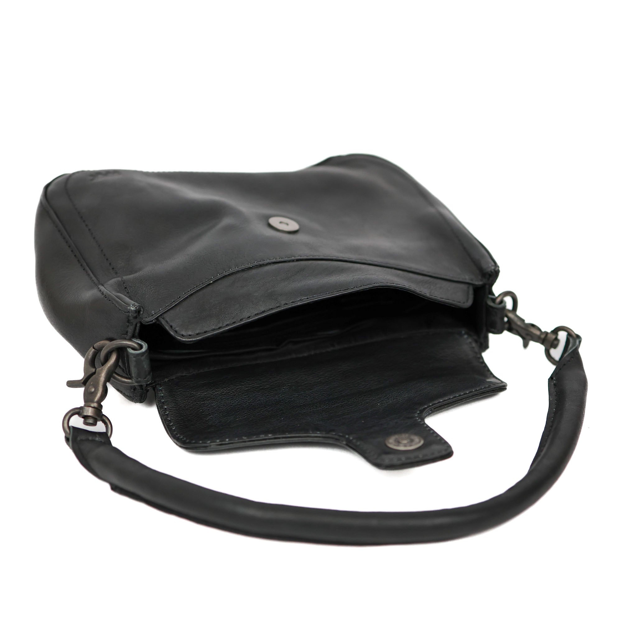 Hand/shoulderbag with flap 'Fenna' black