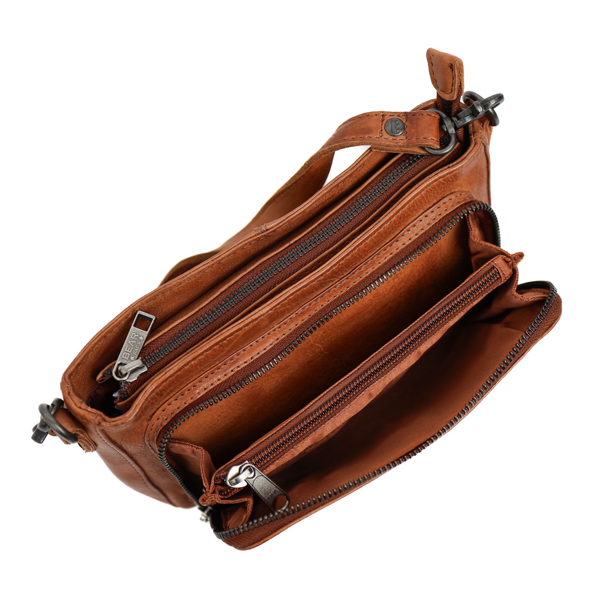 Small handbag/shoulderbag 'Livia' cognac