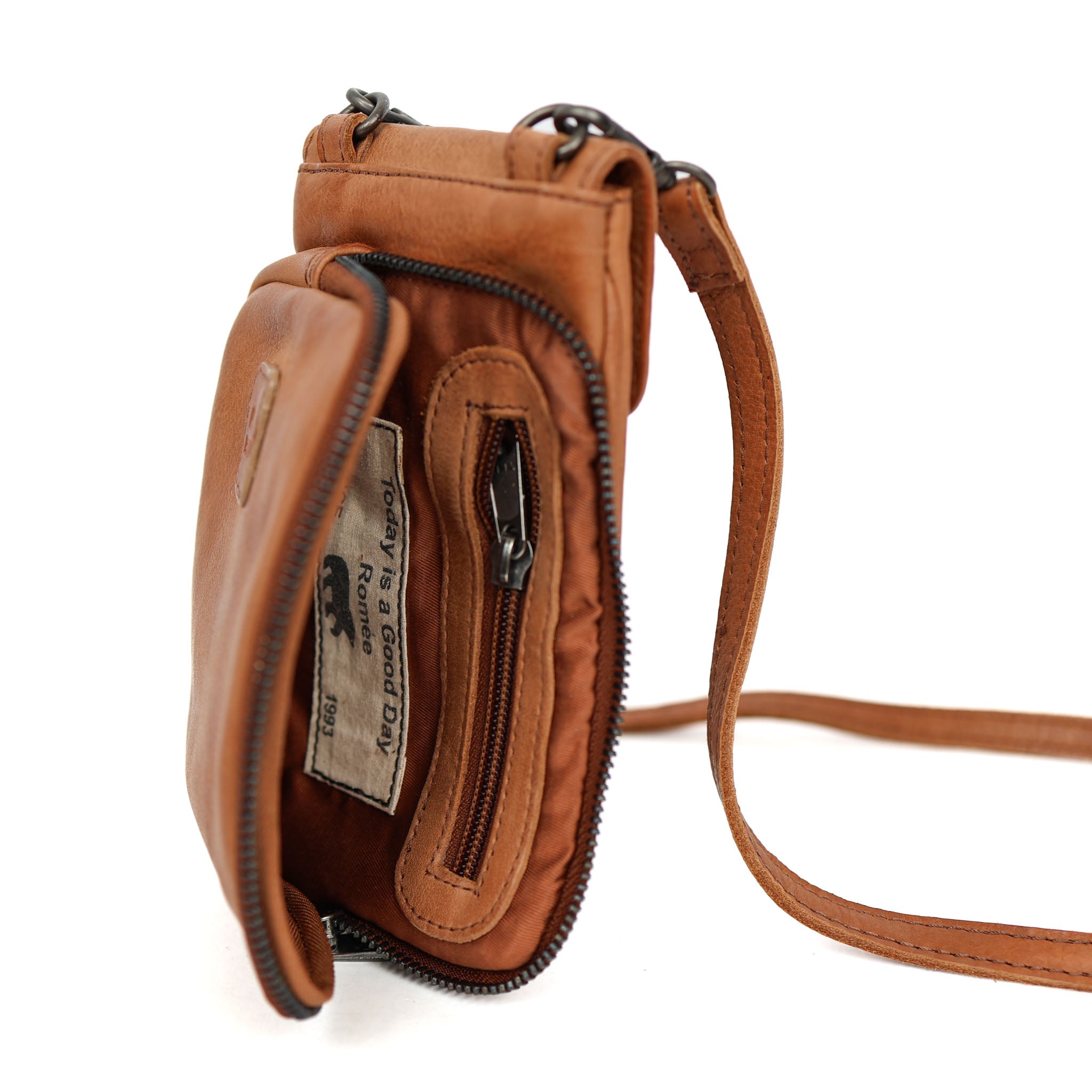 Telefoontasje 'Romee' cognac