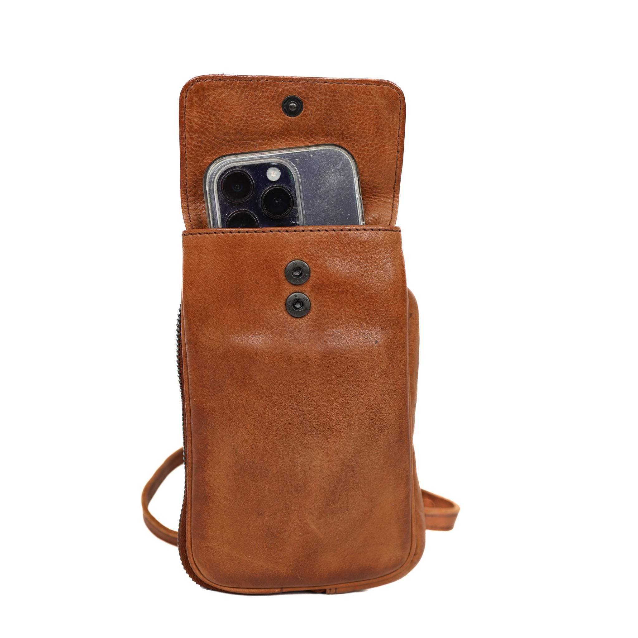 Telefoontasje 'Romee' cognac