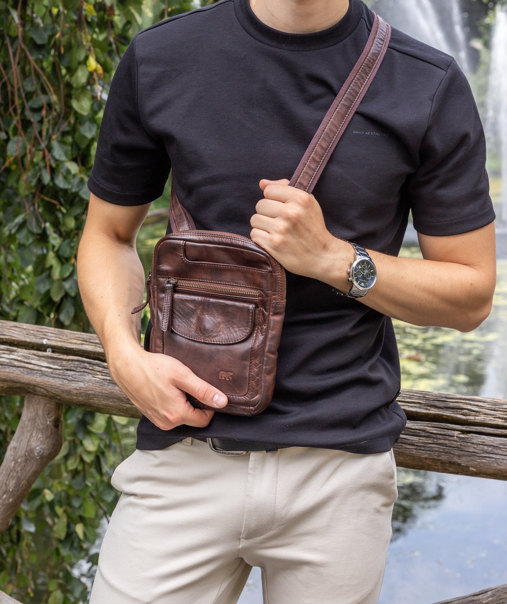 Crossbody tas 'Sasha' donkerbruin