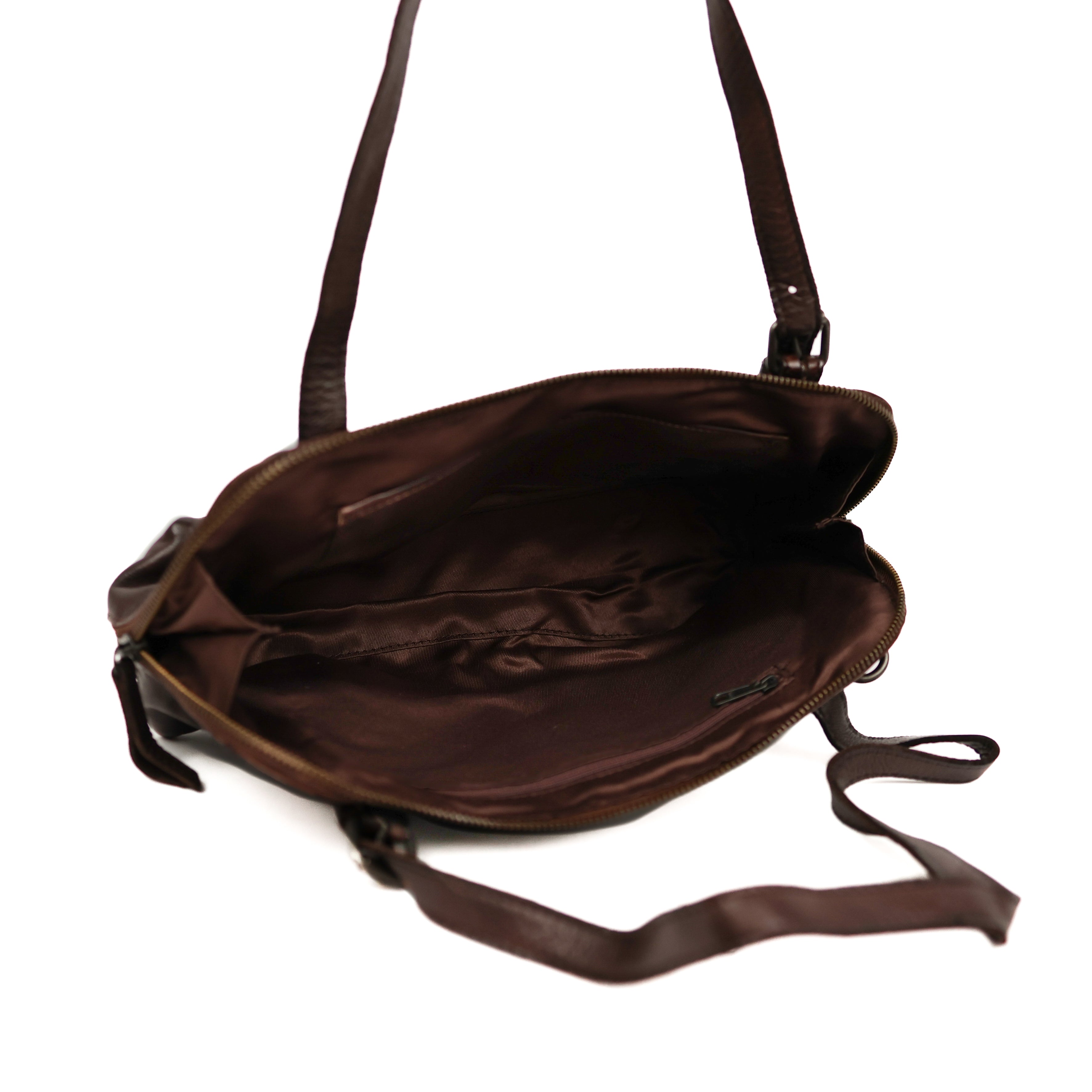 Hand/shoulder bag 'Daphne' dark brown