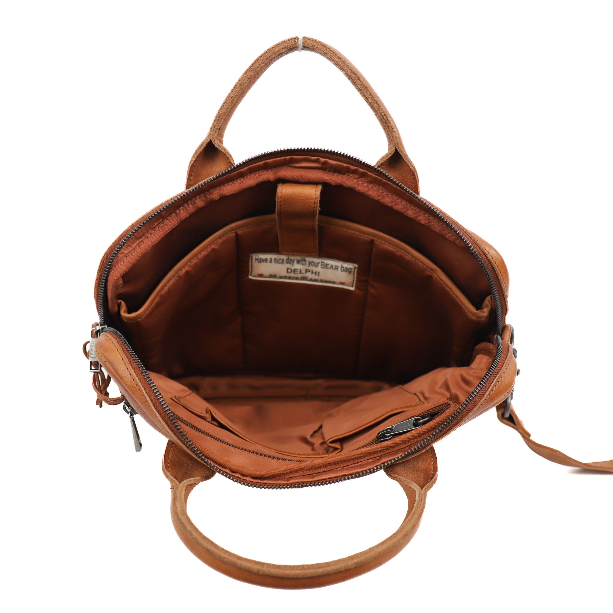 Compacte Laptoptas 'Delphi' cognac
