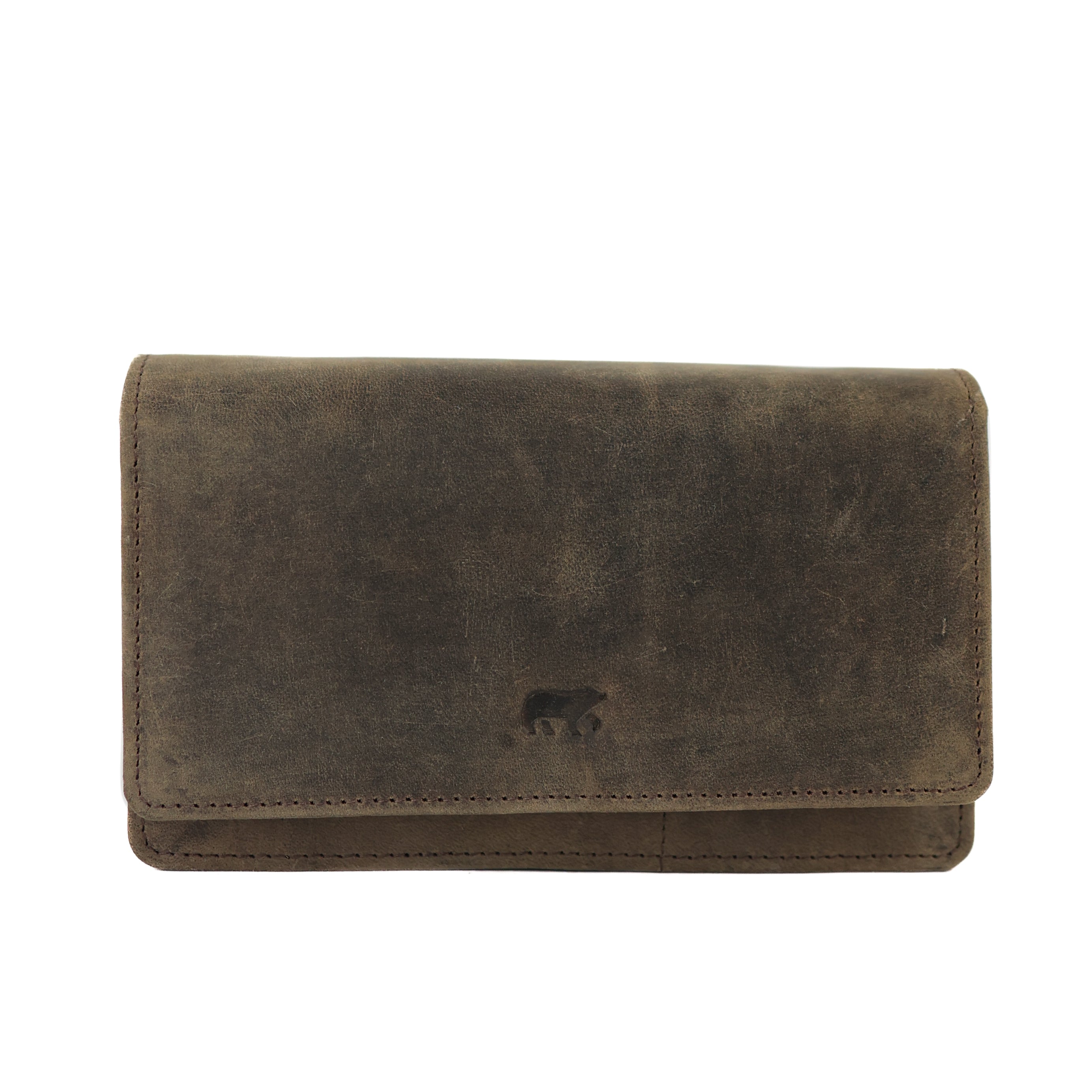 'Emma' brown flap wallet