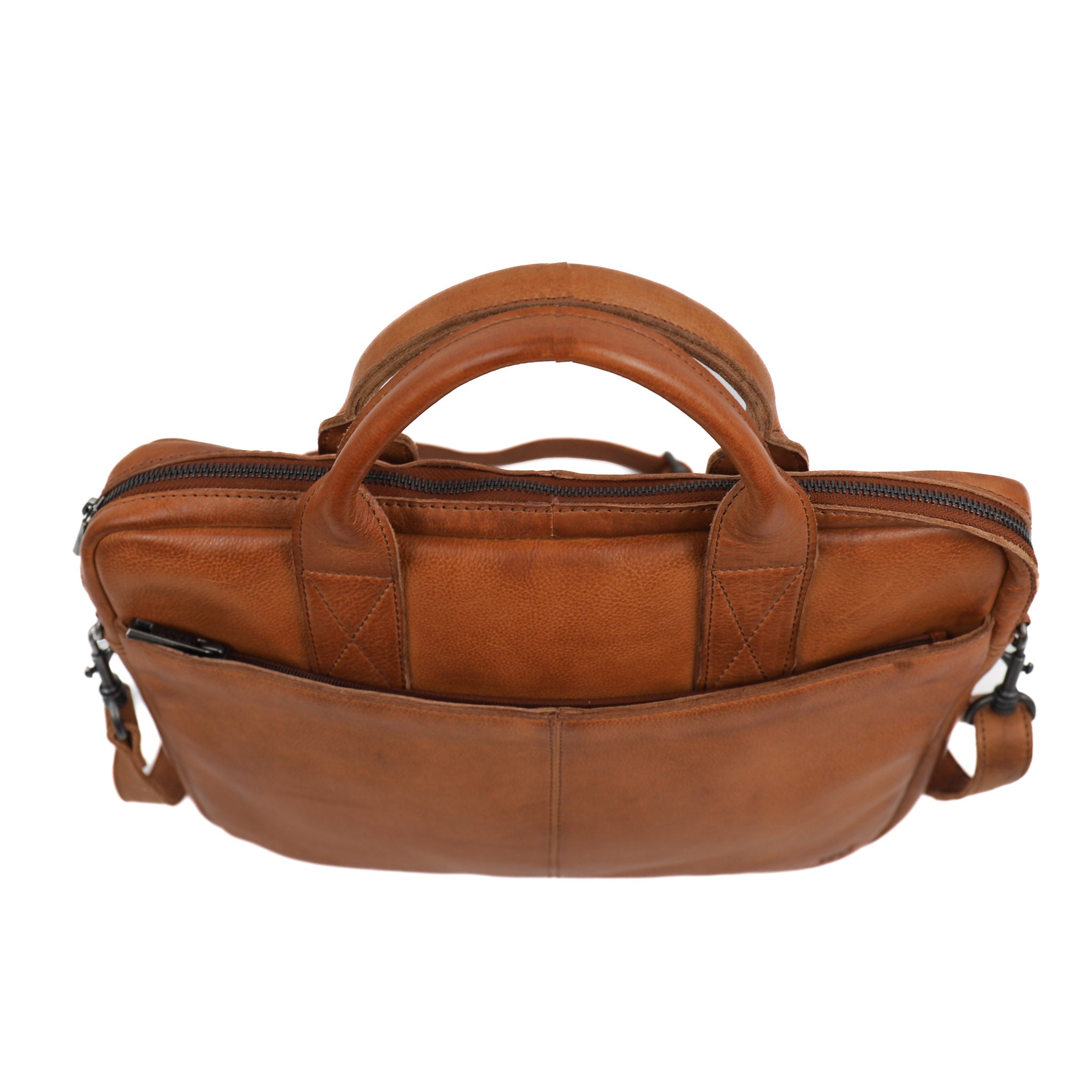 Compacte Laptoptas 'Delphi' cognac