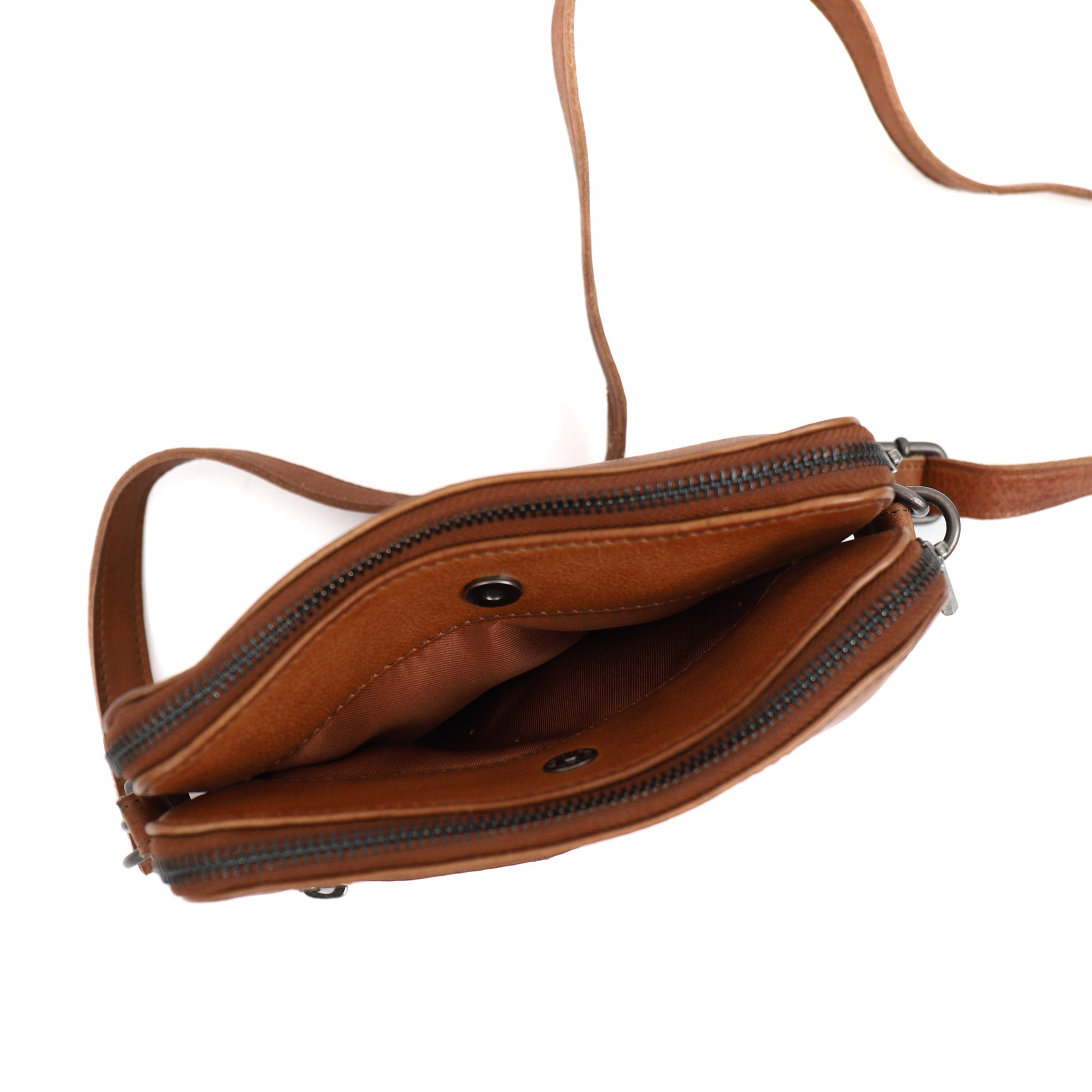 Schoudertasje 'Simon' cognac