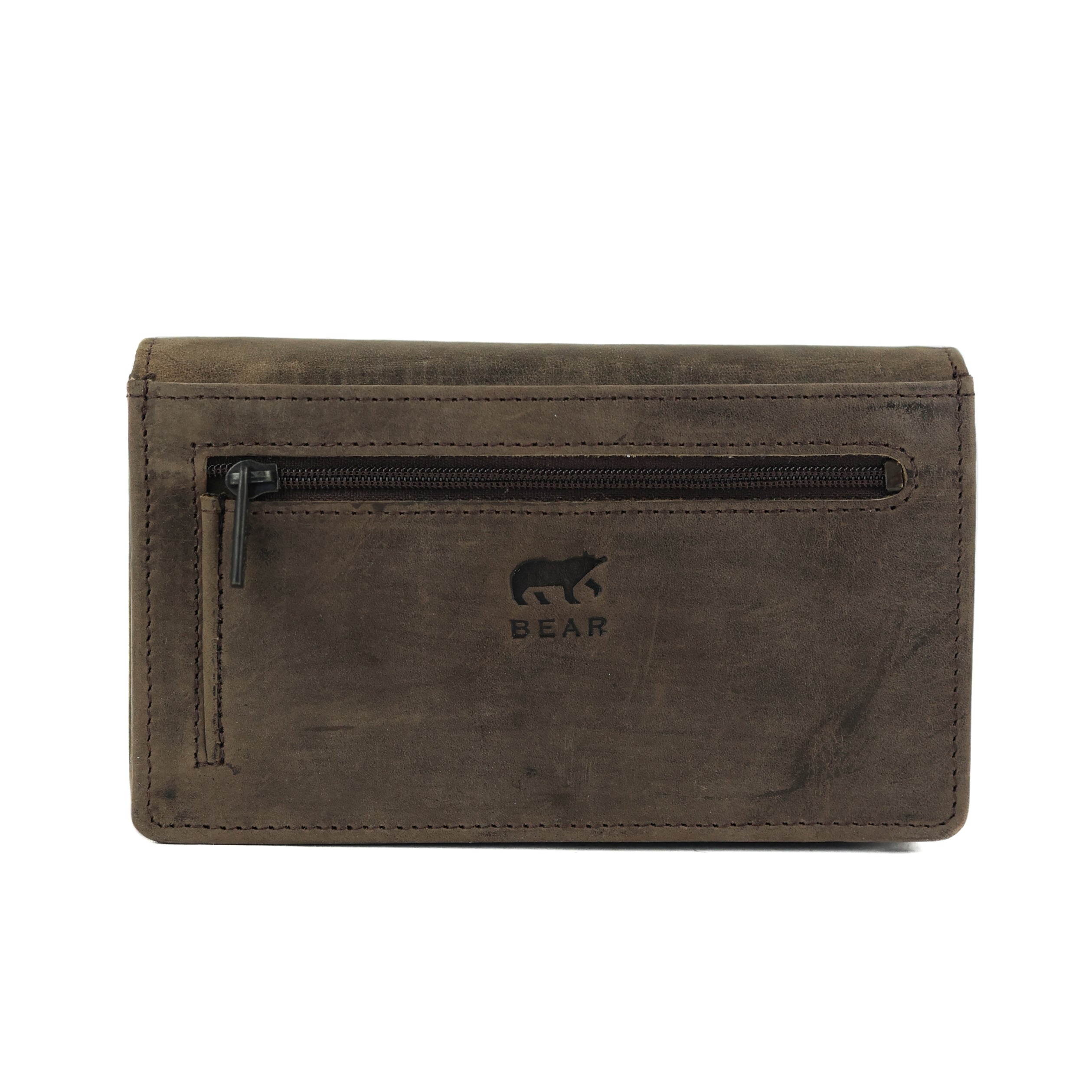 'Emma' brown flap wallet