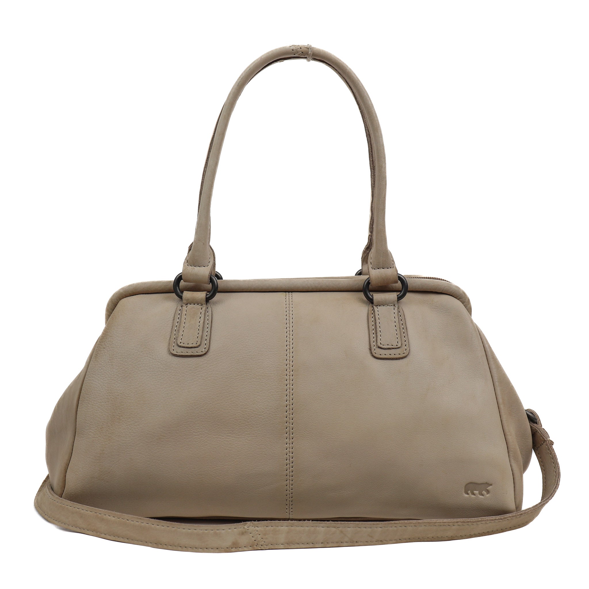 Hand/shoulder bag with bracket closure 'Ines' L Feather