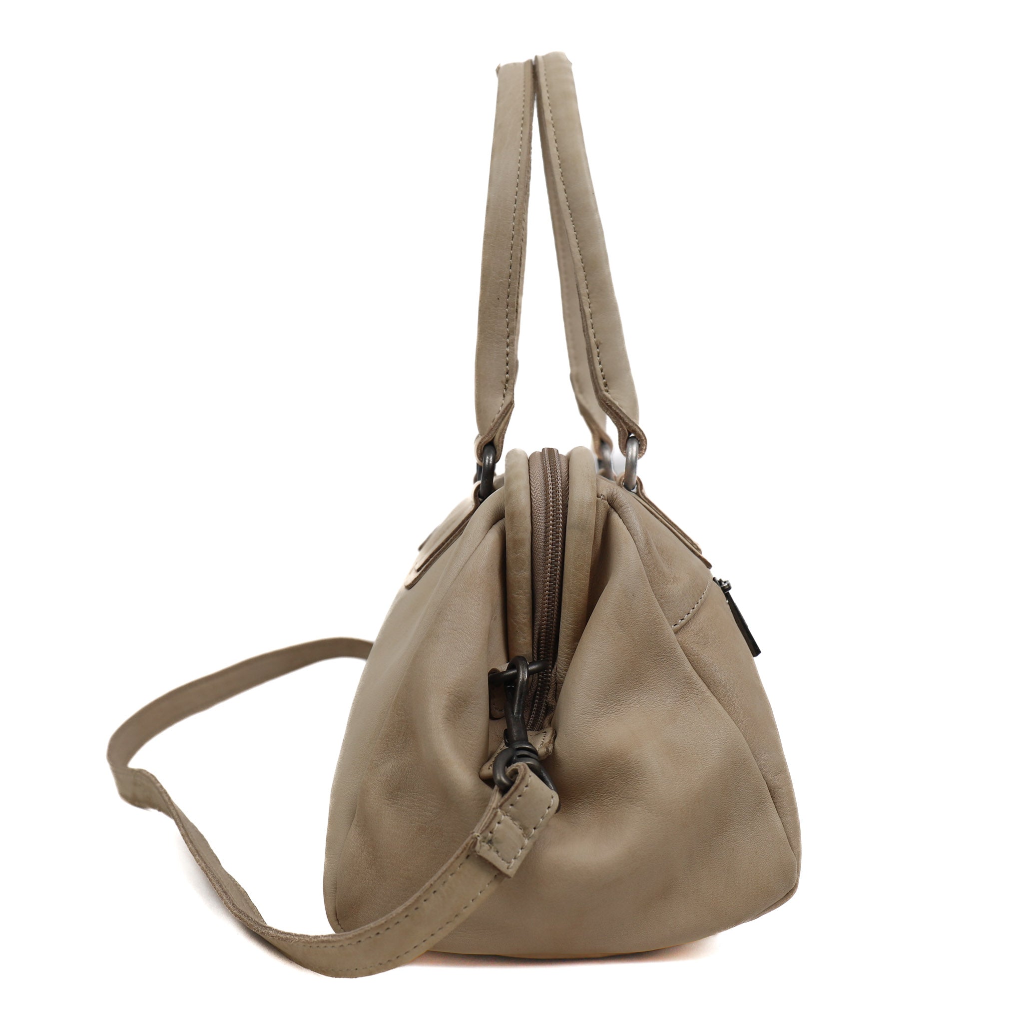 Hand/shoulder bag with bracket closure 'Ines' L Feather