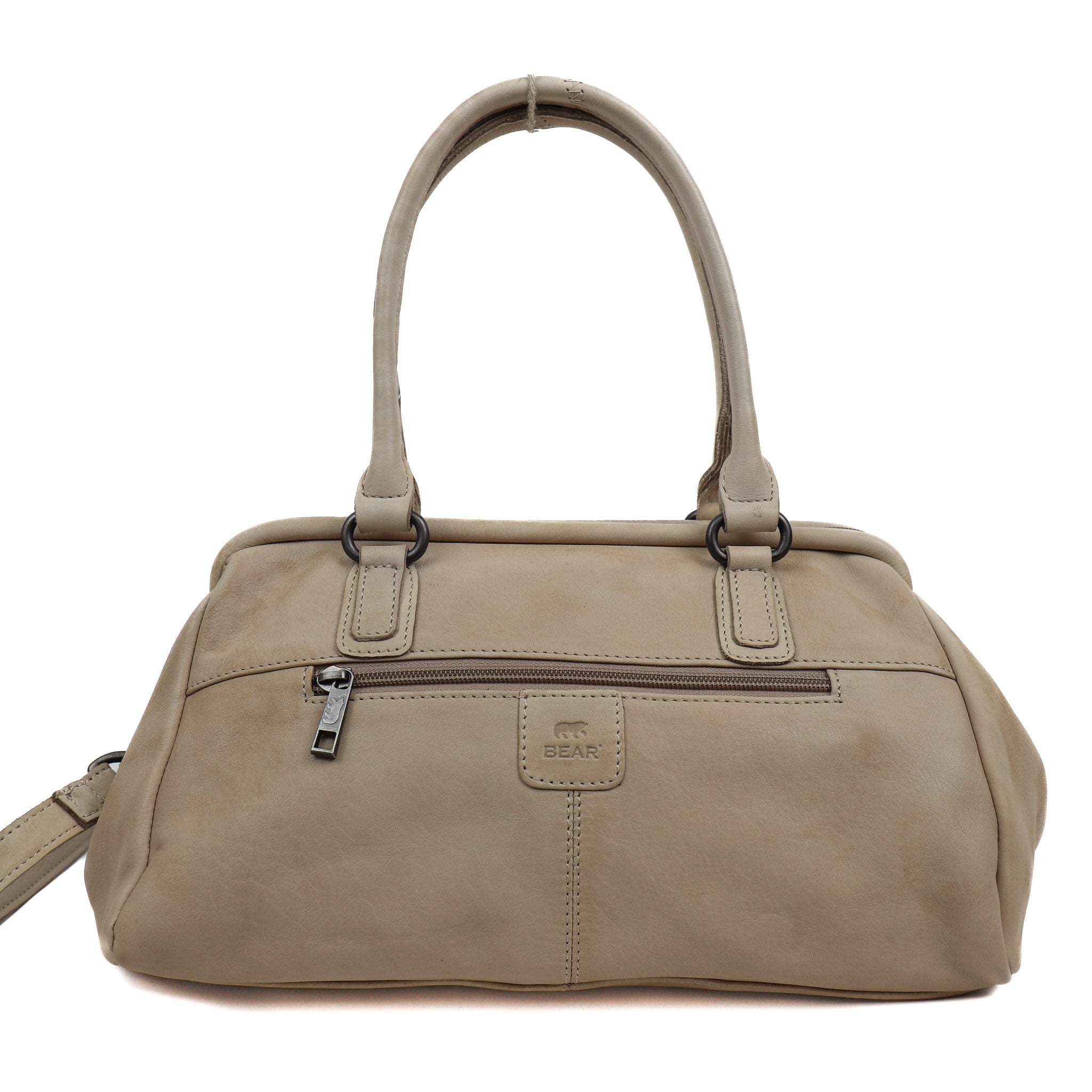 Hand/shoulder bag with bracket closure 'Ines' L Feather