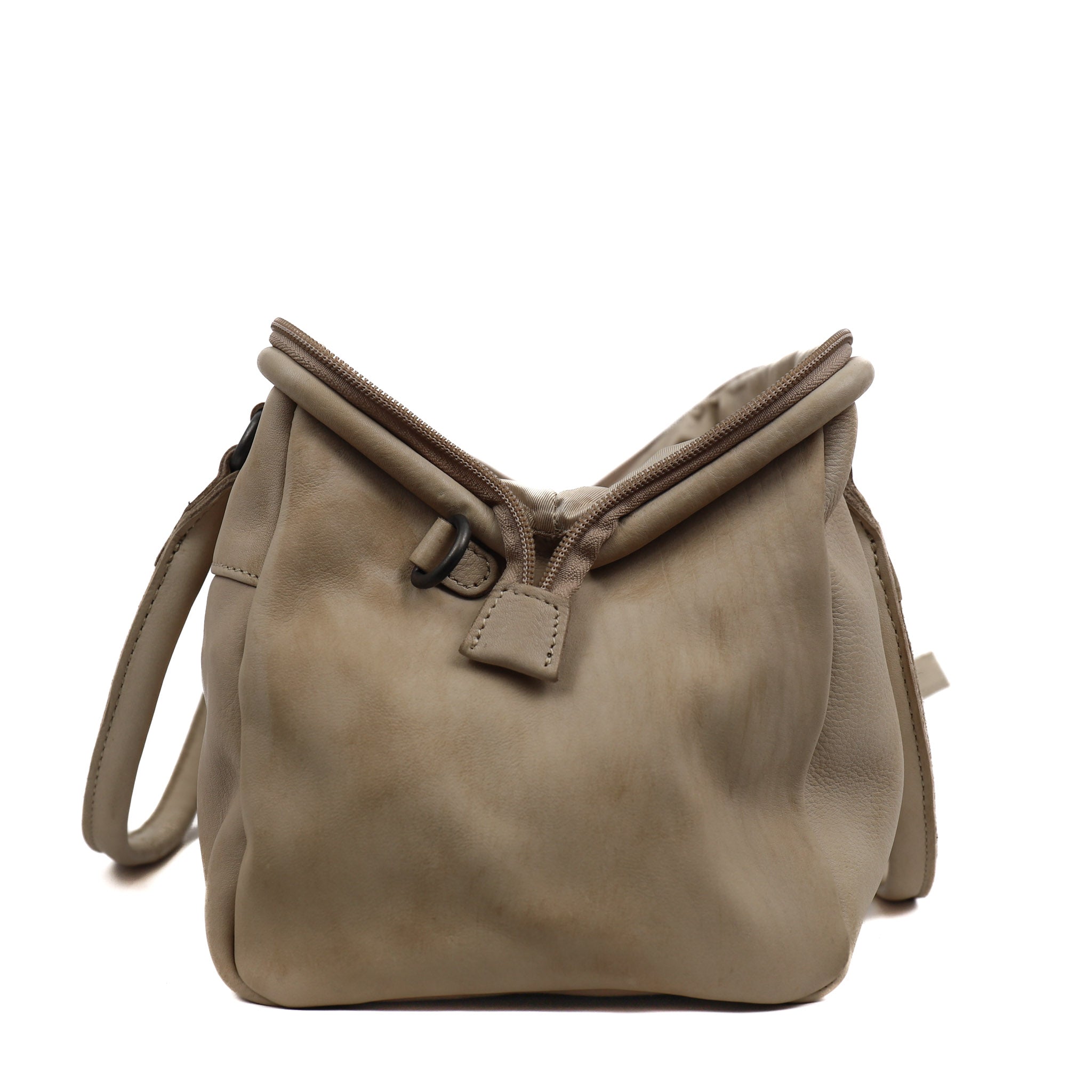 Hand/shoulder bag with bracket closure 'Ines' L Feather