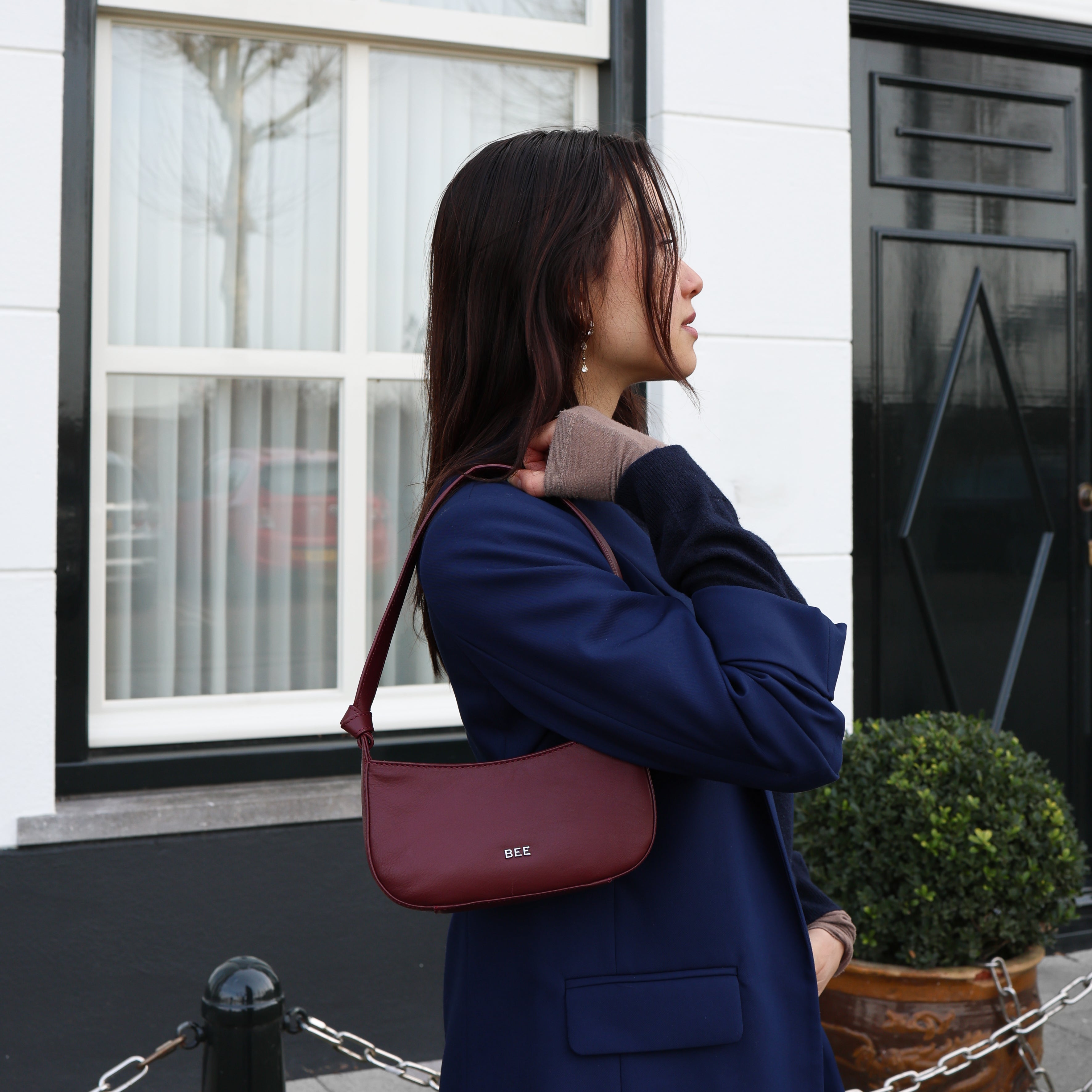 Hand/shoulder bag 'Ruby' Silver Mink
