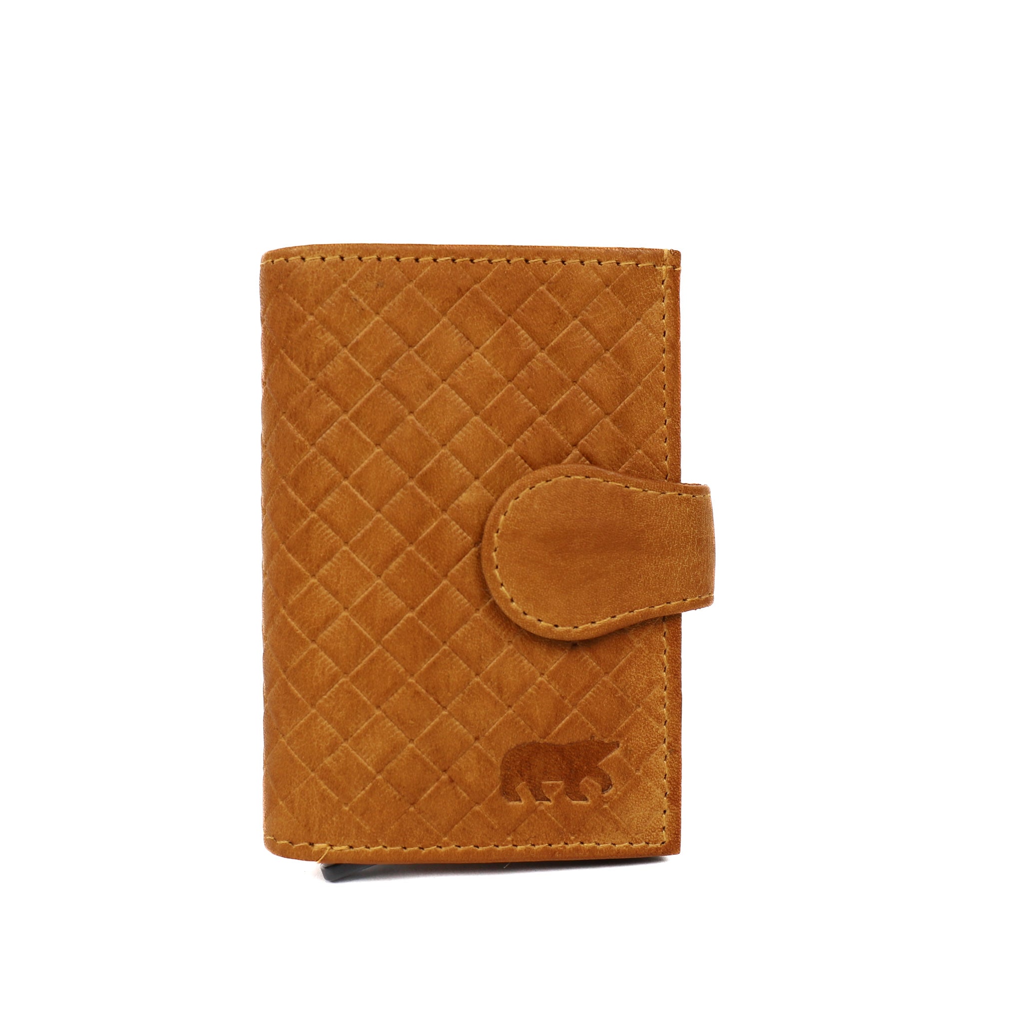 Woven card holder 'Elsie' yellow