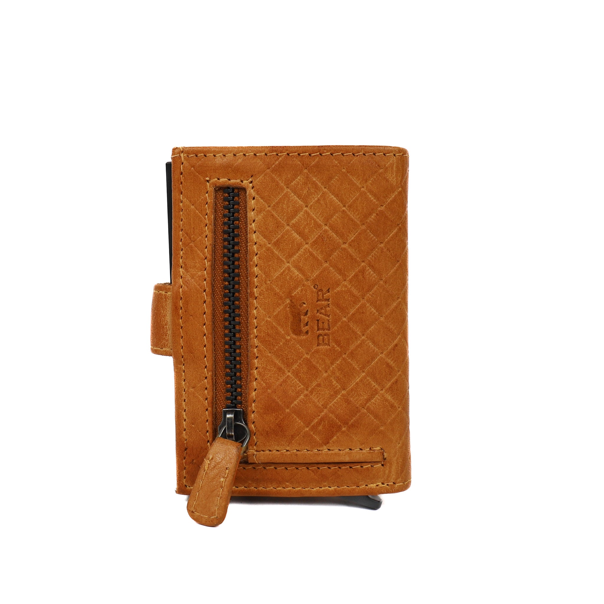 Woven card holder 'Elsie' yellow