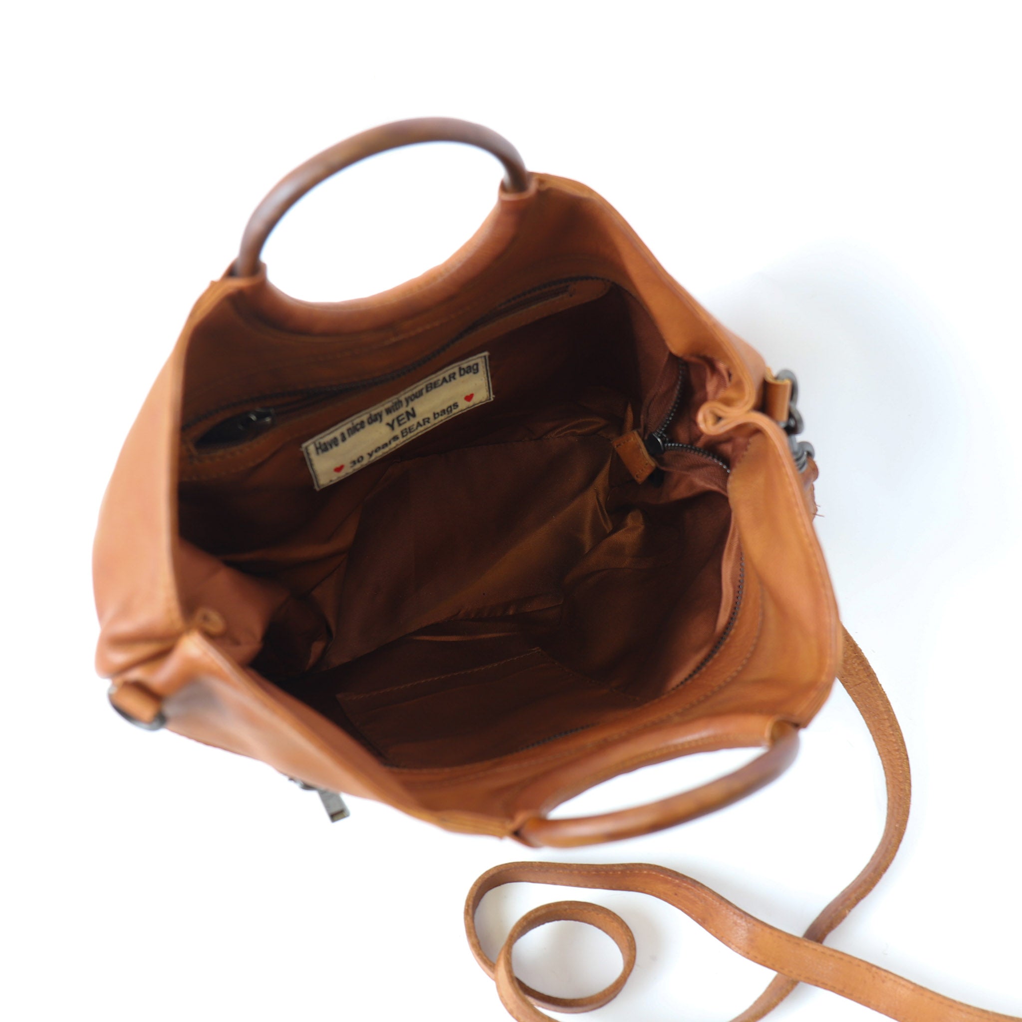 Hand-/schoudertas 'Yen' cognac