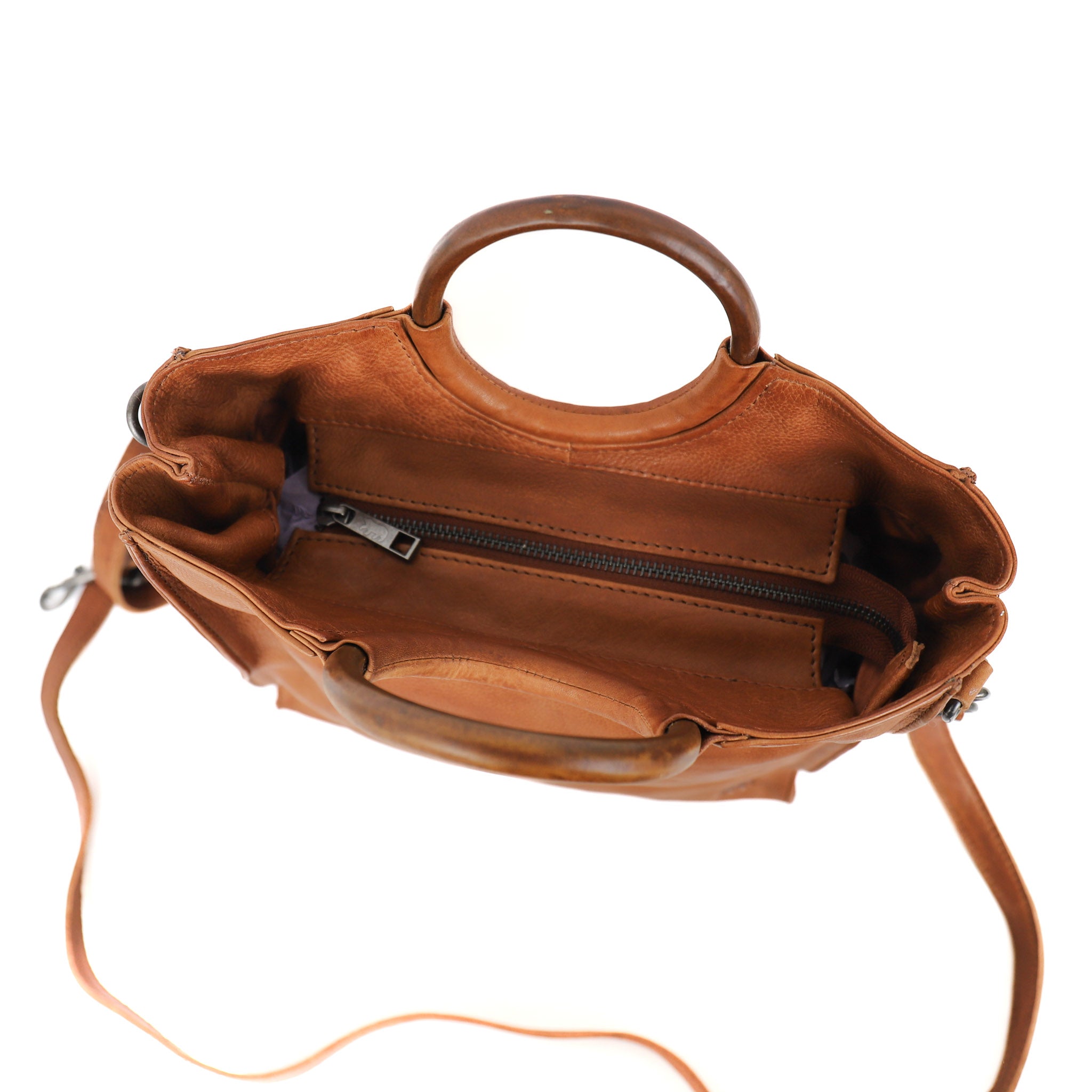 Hand/shoulder bag 'Sara' cognac