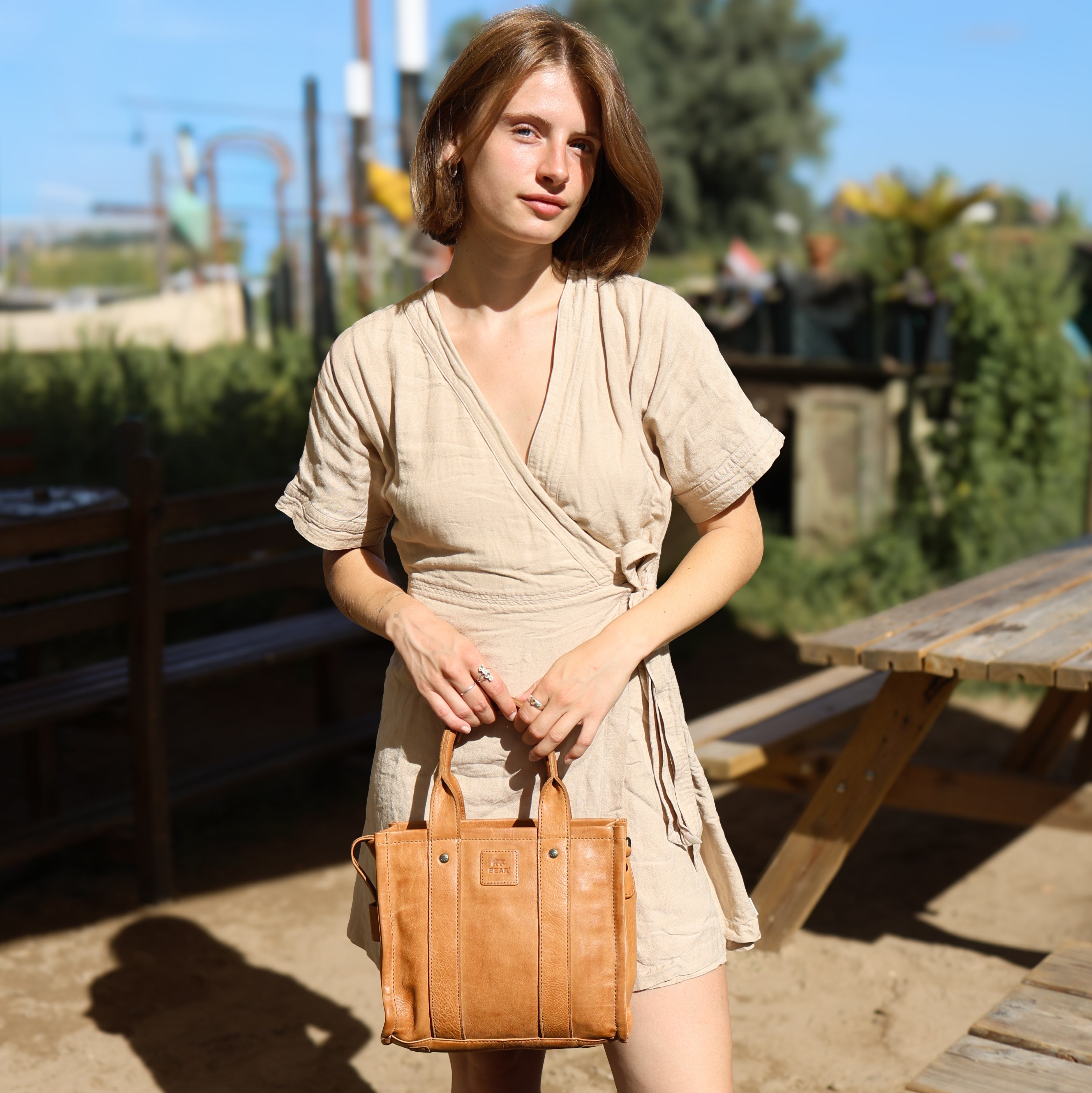 Mini tote bag 'Pepe' S taupe