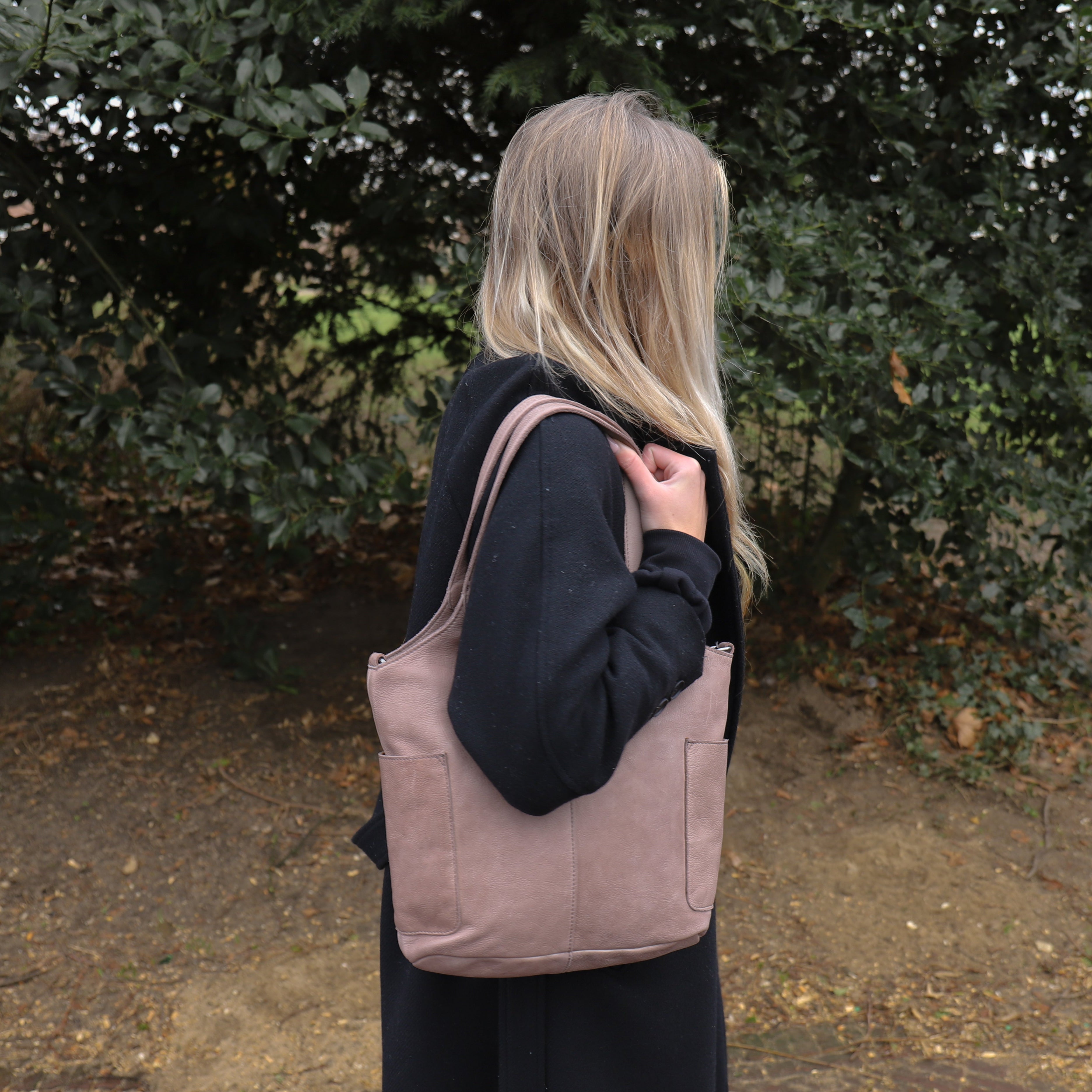 Hand-/schoudertas 'Diede' taupe