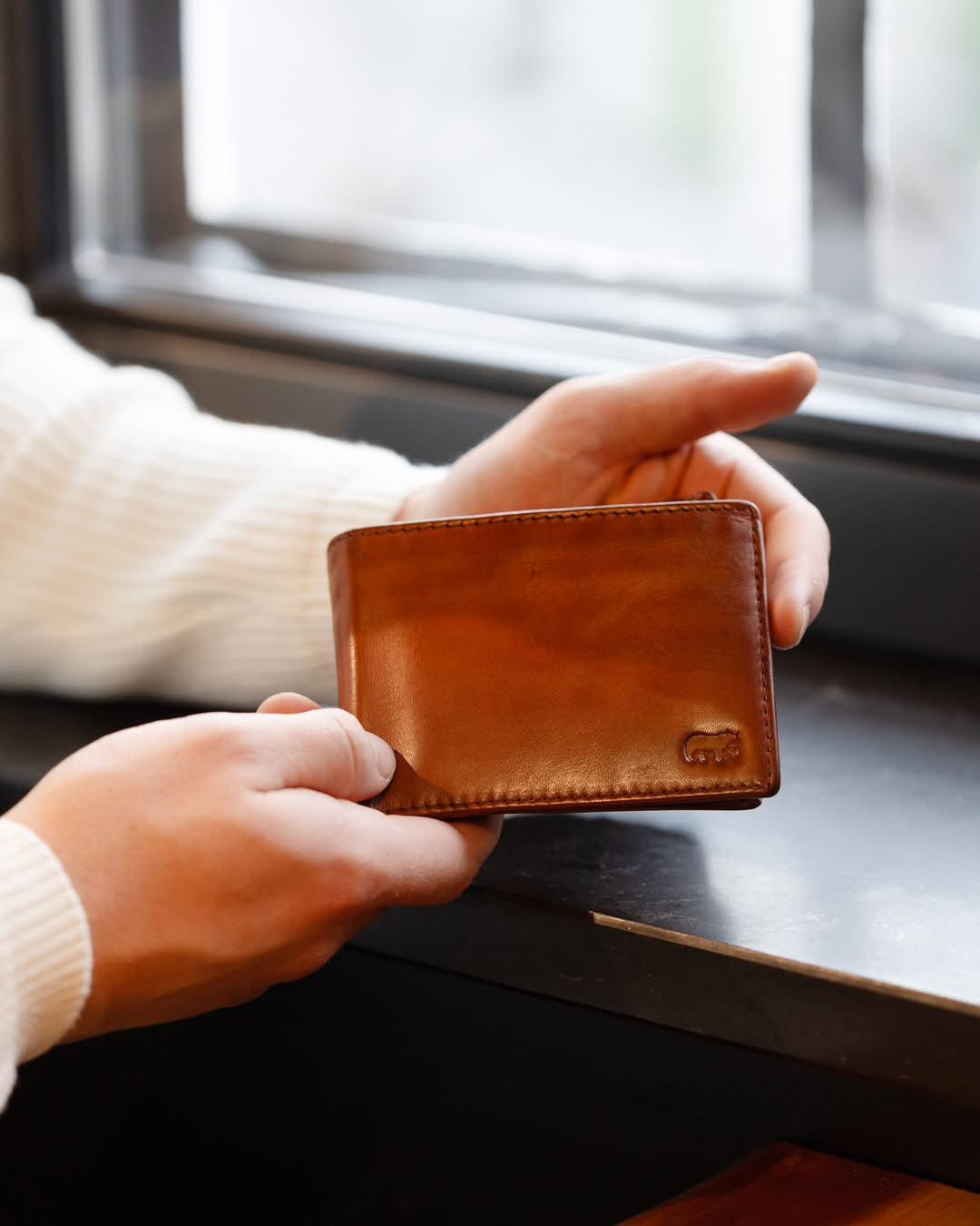 Herenportemonnee/billfold 'Joep' cognac