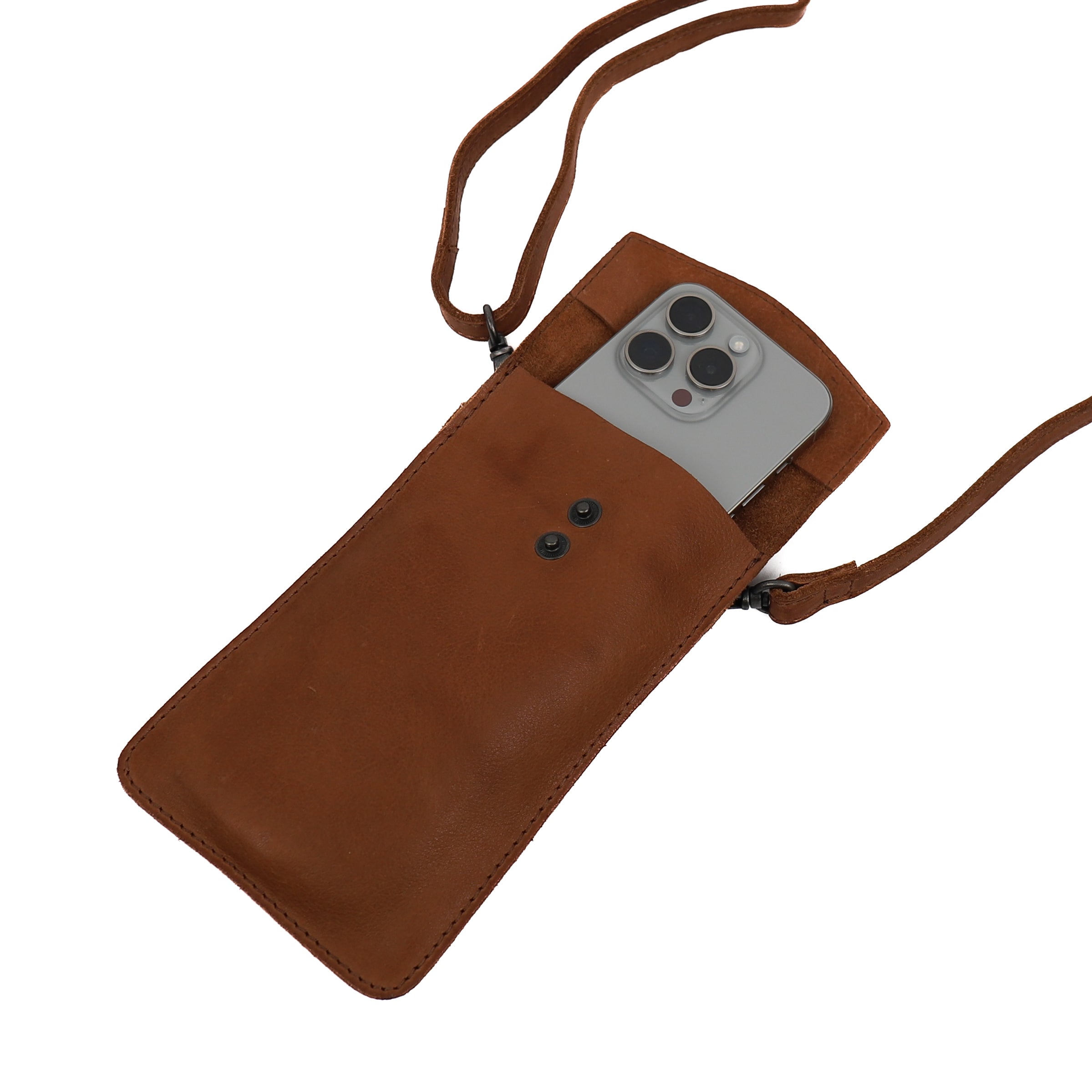 Telefoontasje 'Priya' cognac