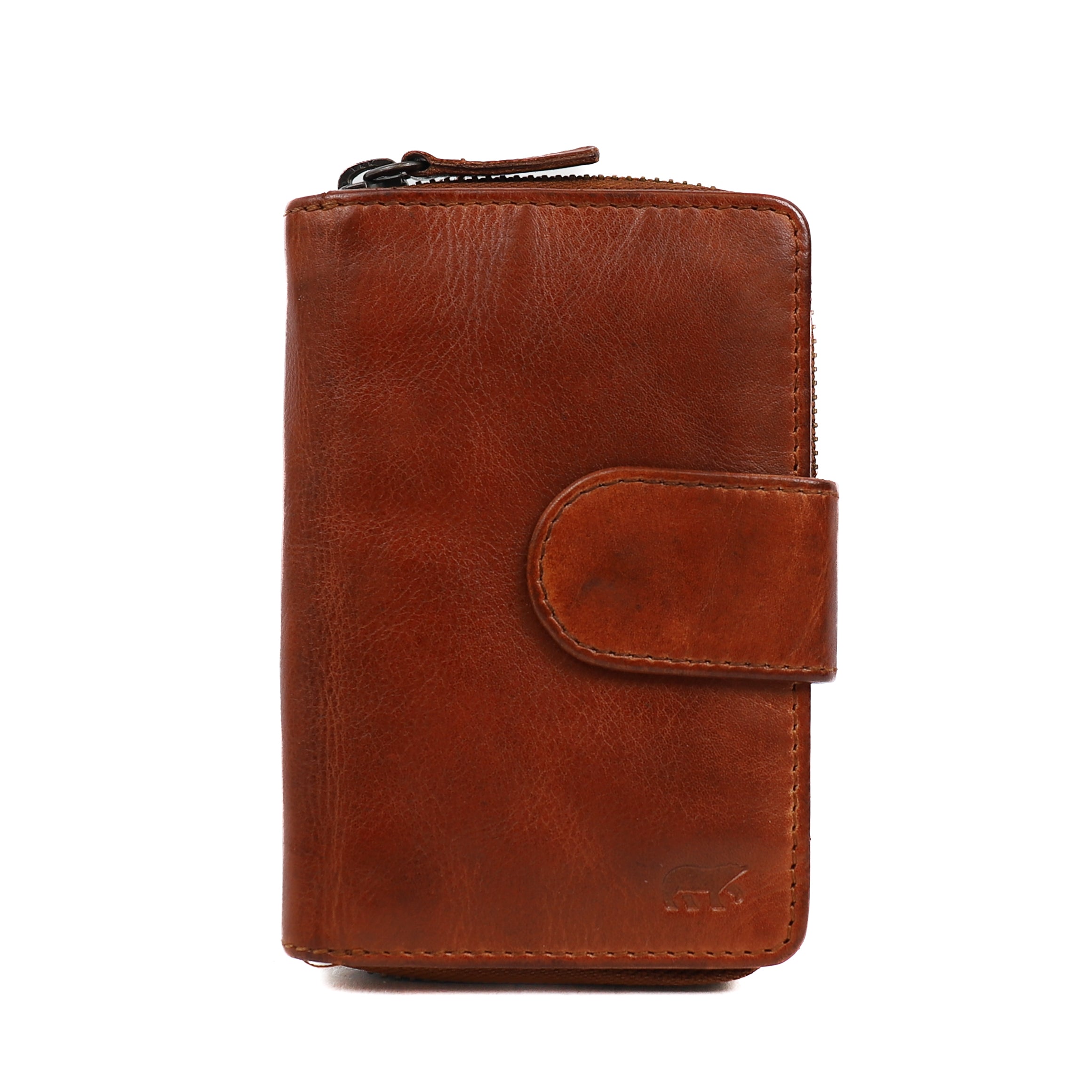 Ritsportemonnee 'Loet' cognac