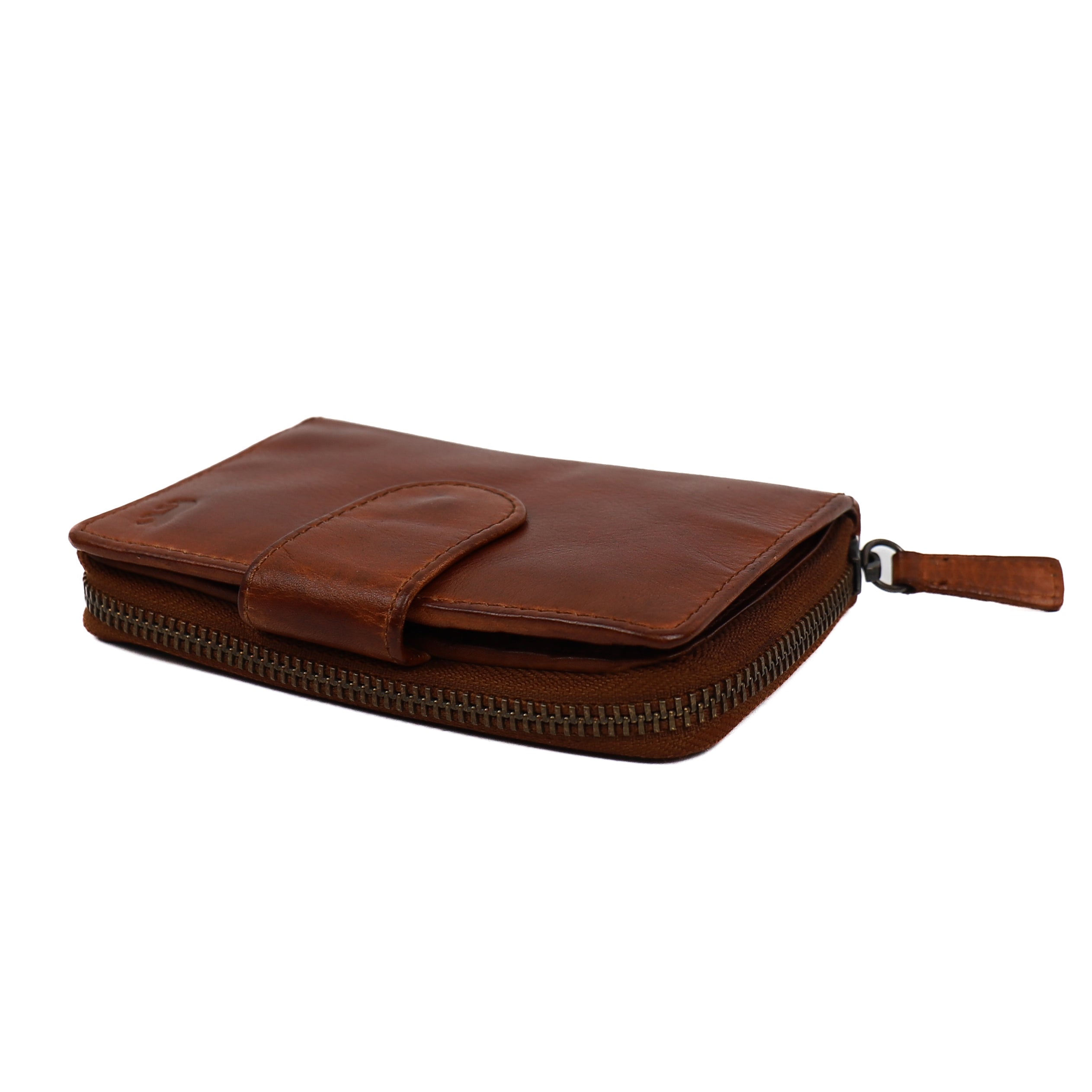 Ritsportemonnee 'Loet' cognac