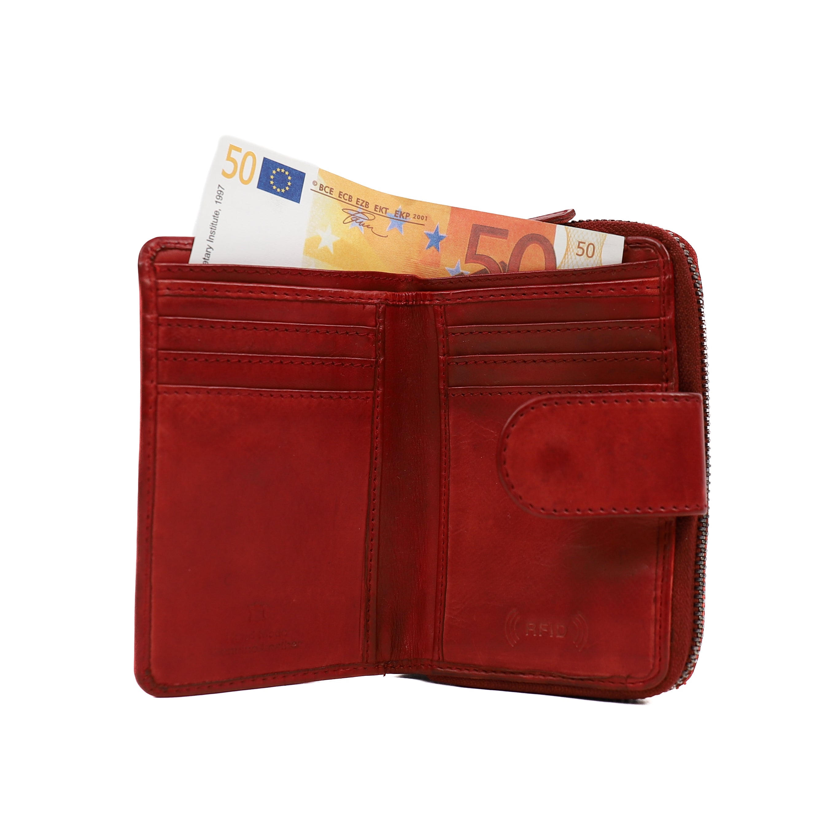 Ritsportemonnee 'Loet' rood
