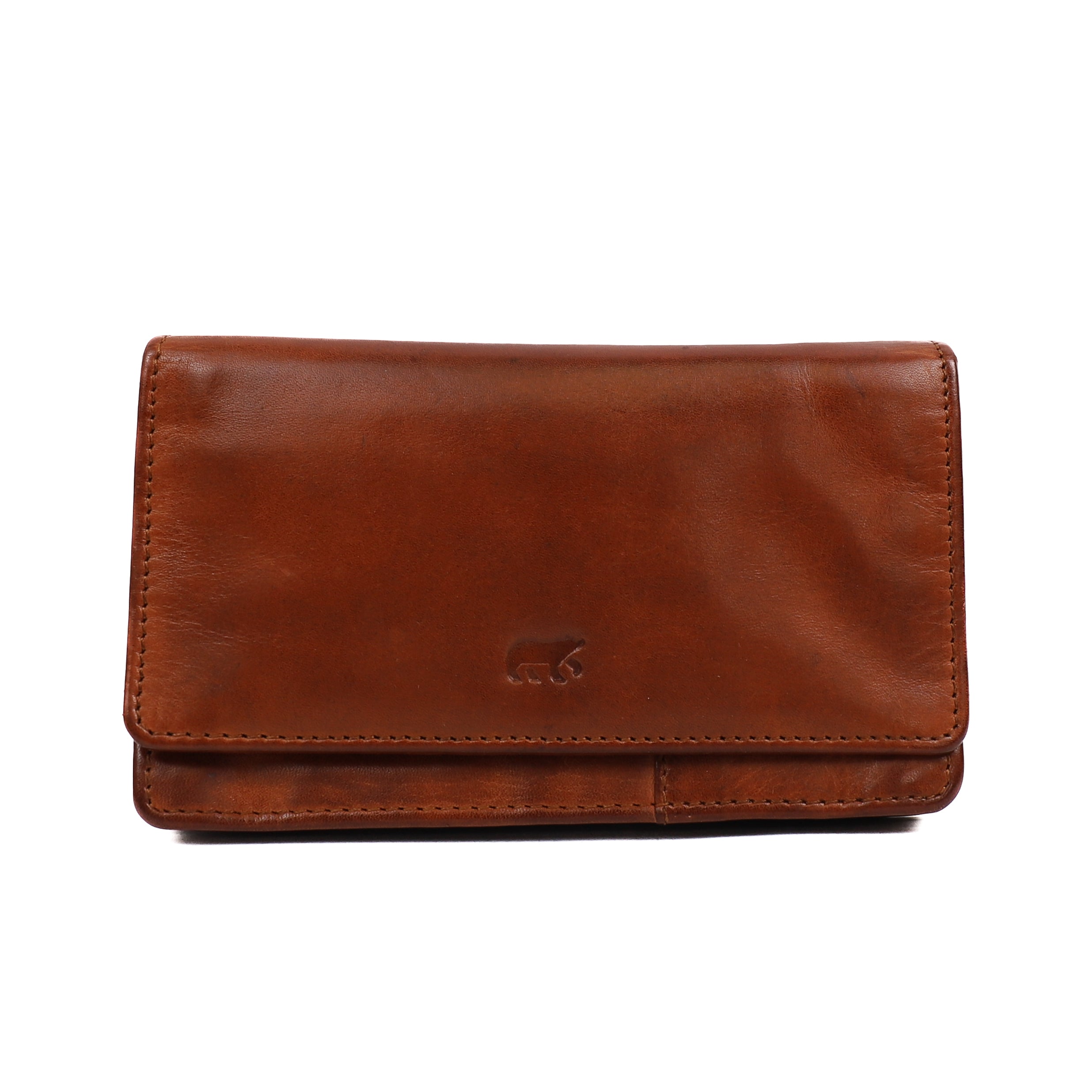 'Emma' cognac flap wallet
