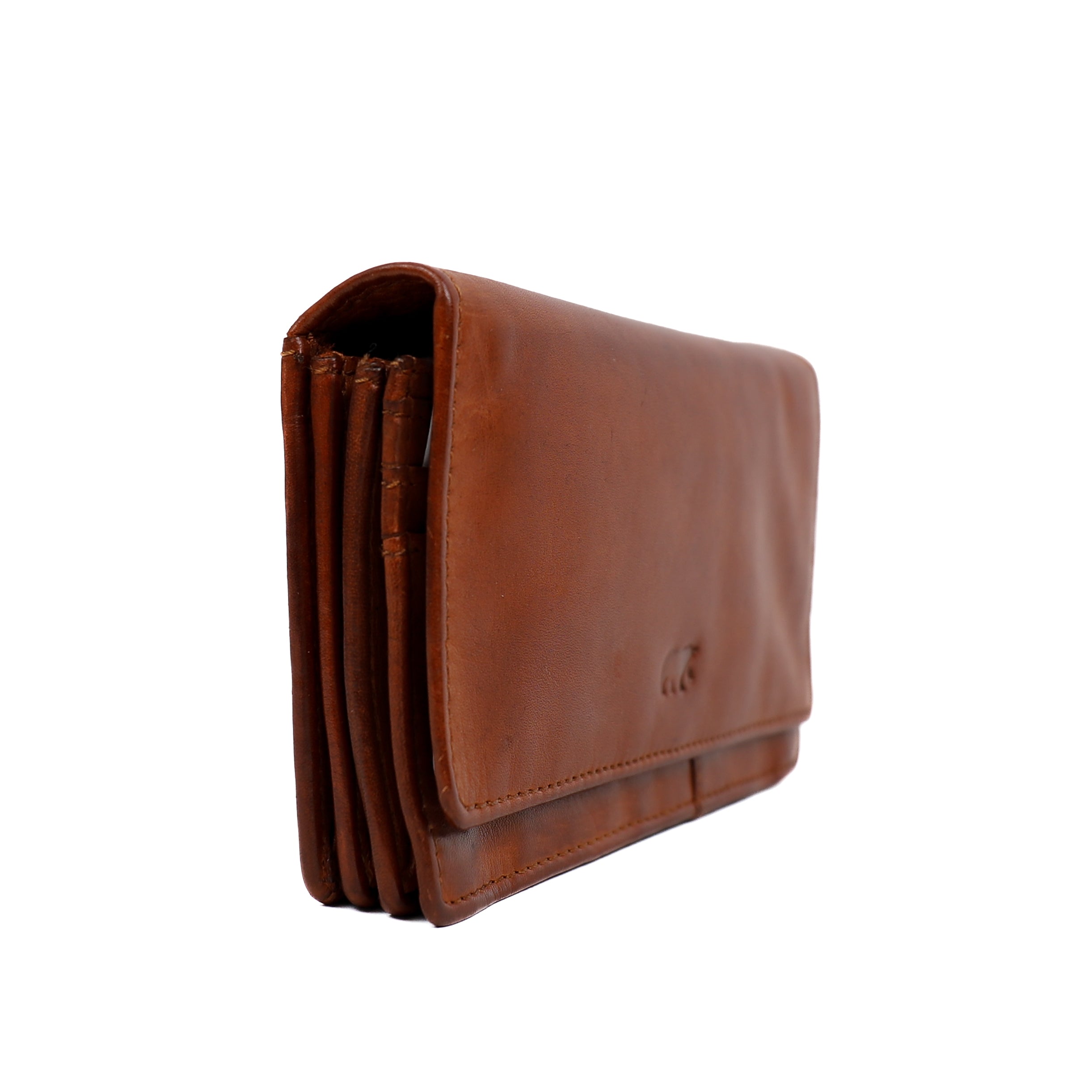 Overslag portemonnee 'Emma' cognac