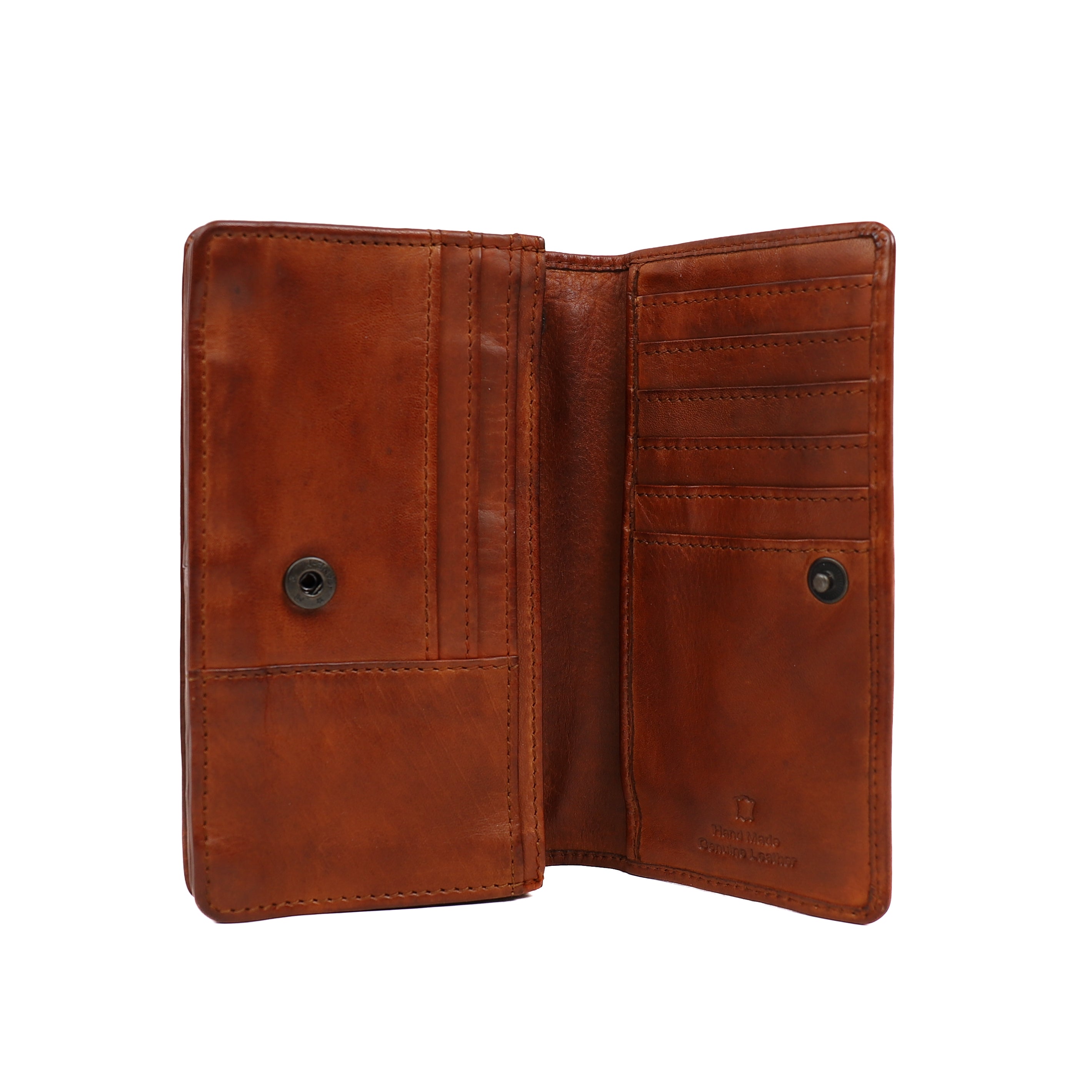 Overslag portemonnee 'Emma' cognac