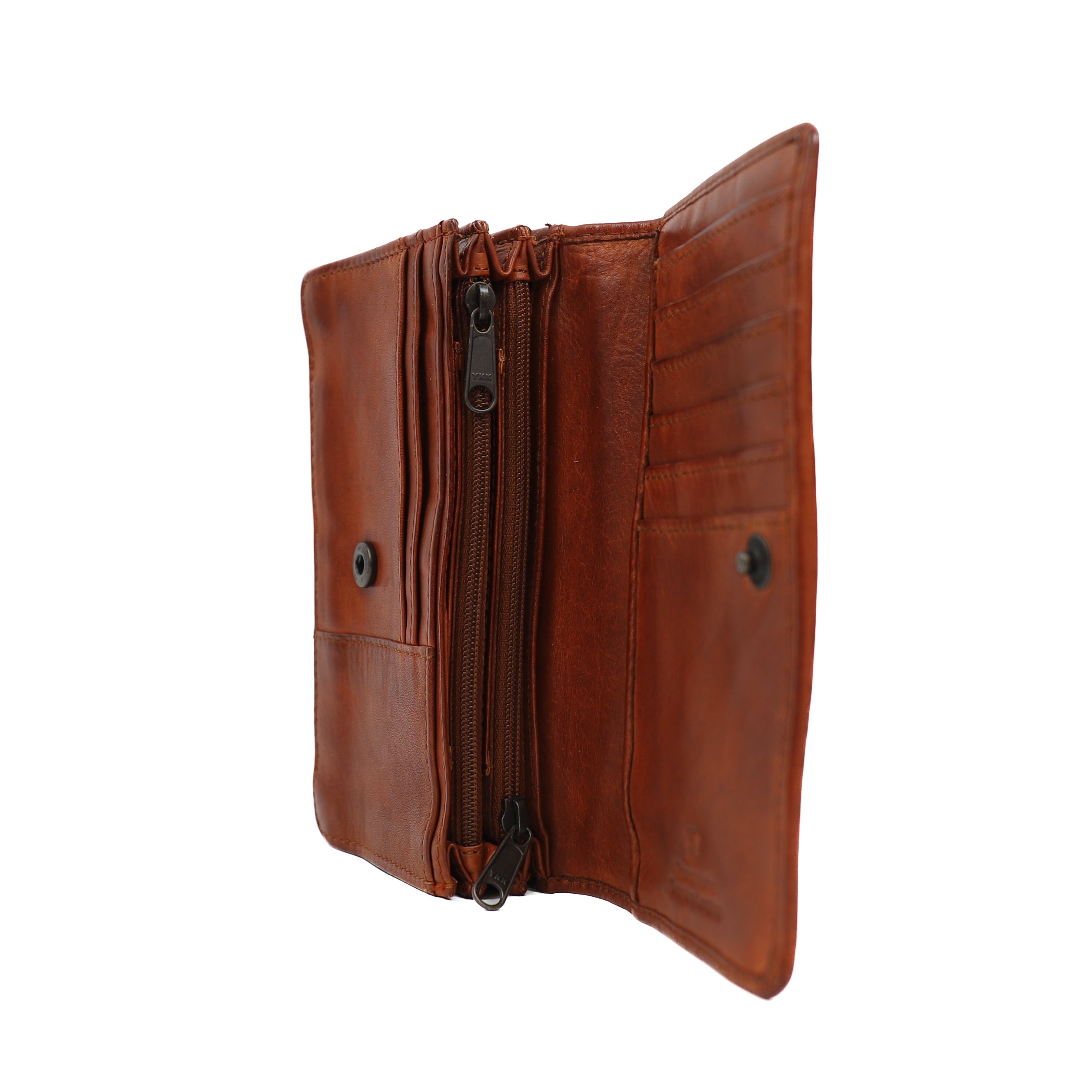 Overslag portemonnee 'Emma' cognac