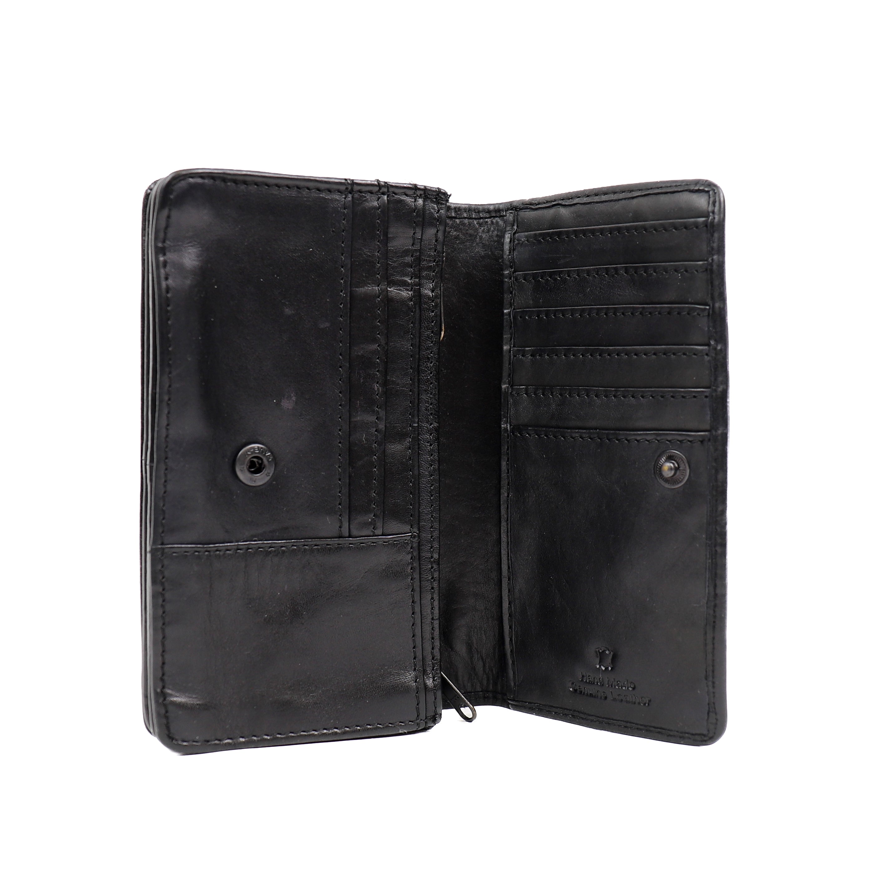 Overslag portemonnee 'Emma' zwart